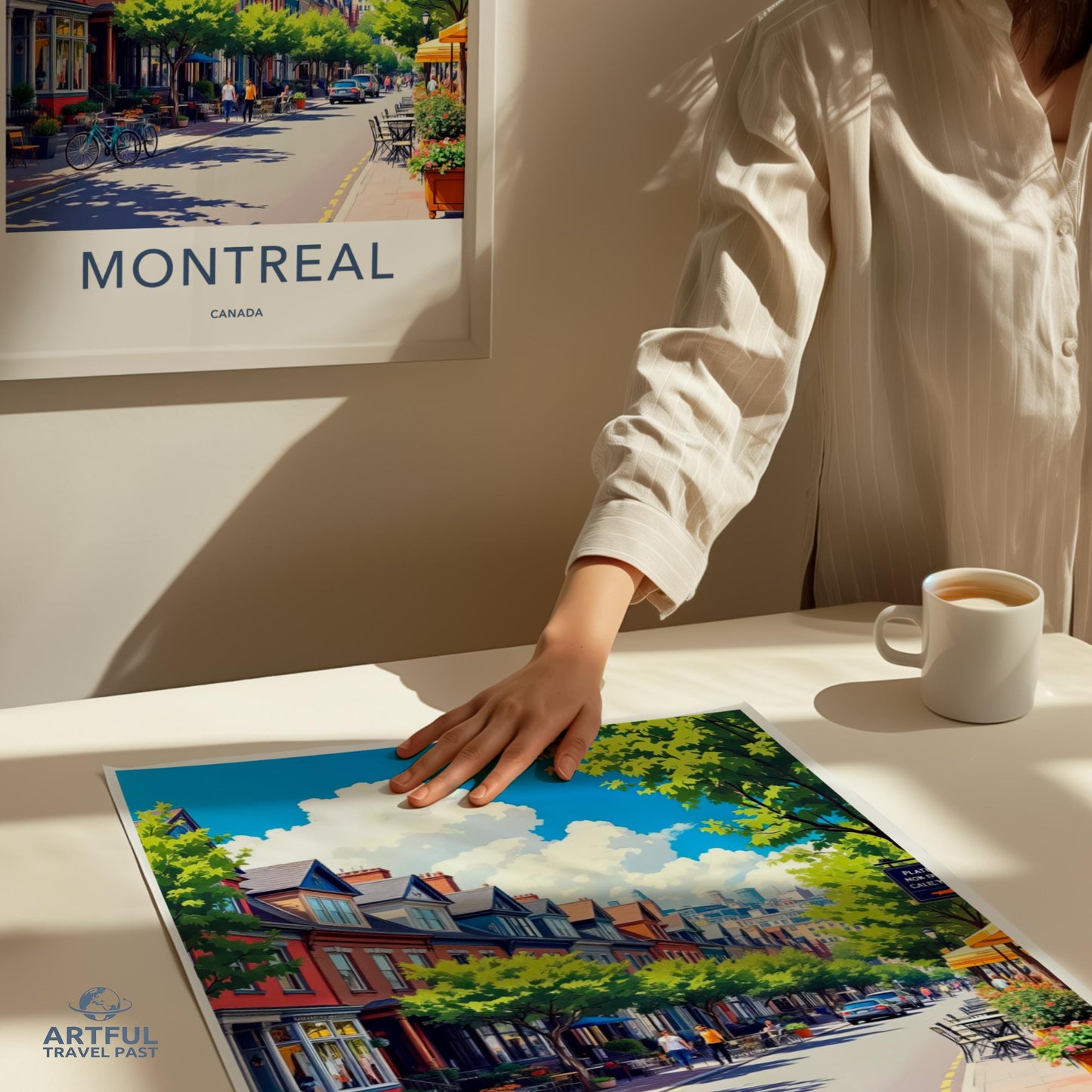 Montreal Canada Travel Poster, Vintage Cityscape Art Print, Colorful Wall Decor, Retro Home Decoration, Artistic Artwork