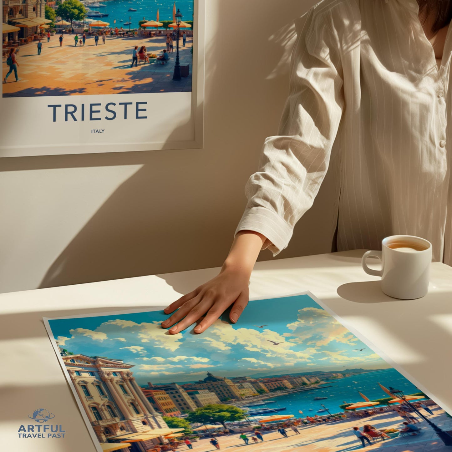 Trieste Italy Travel Poster, Art Print Wall Decor, Vintage Style Cityscape, Retro Travel, European Art, Home Office Decoration