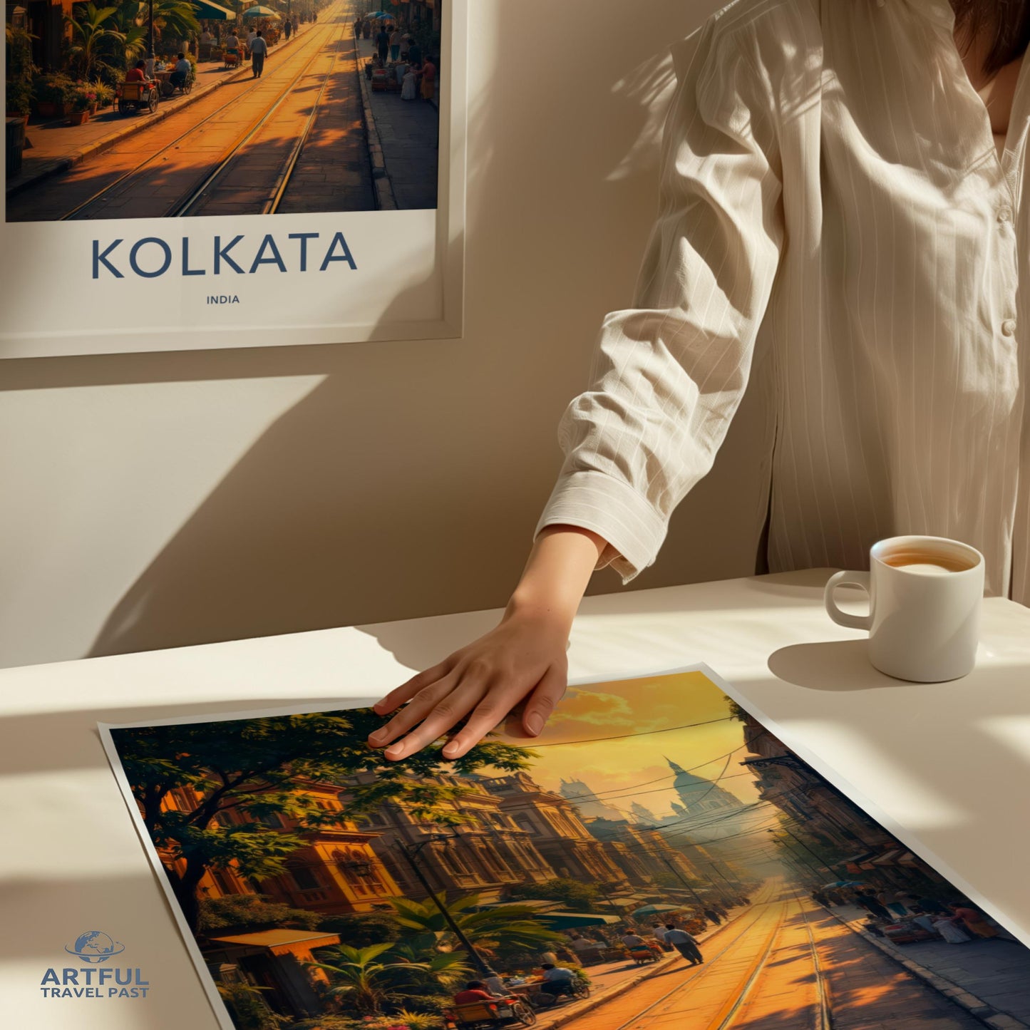 Travel Poster Kolkata India, Retro Cityscape Art Print, Vintage Style Wall Decor, India Tourist Souvenir Gift Idea