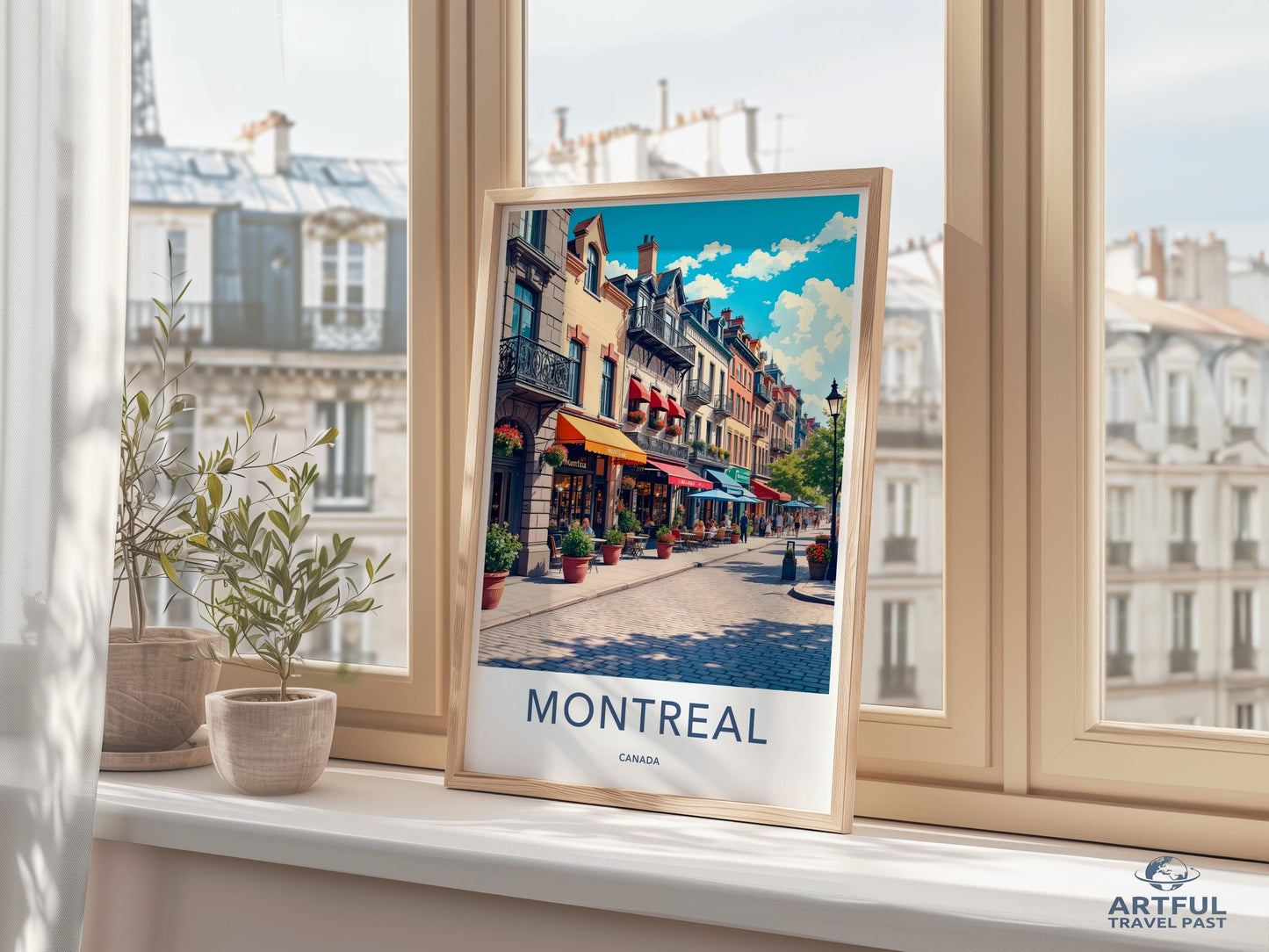 Montreal City Print, Travel Poster, Canada Wall Art, Cityscape Illustration, Urban Decor, Montreal Street Poster, Travel Gift