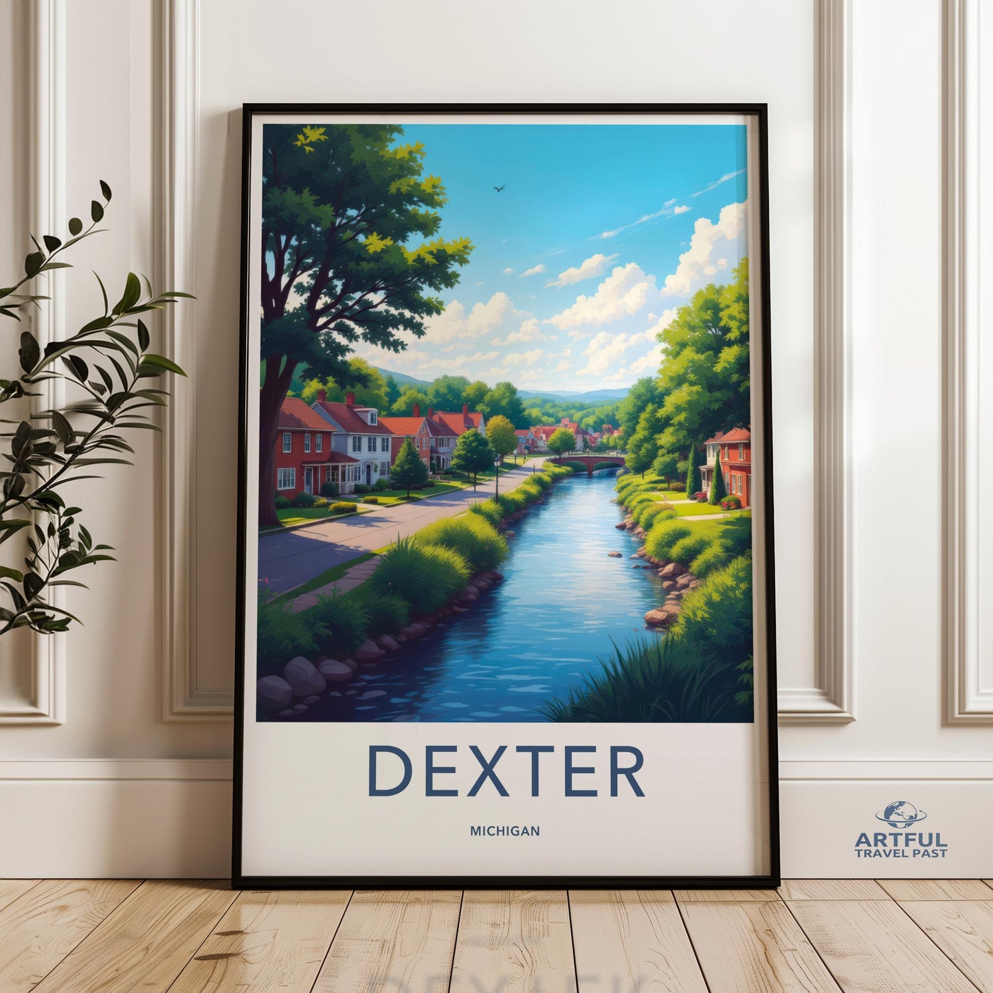 Dexter Michigan Travel Poster, Dexter Art Print, Michigan Wall Art, Dexter Artwork, Dexter Michigan Decor, Dexter Scenery Print