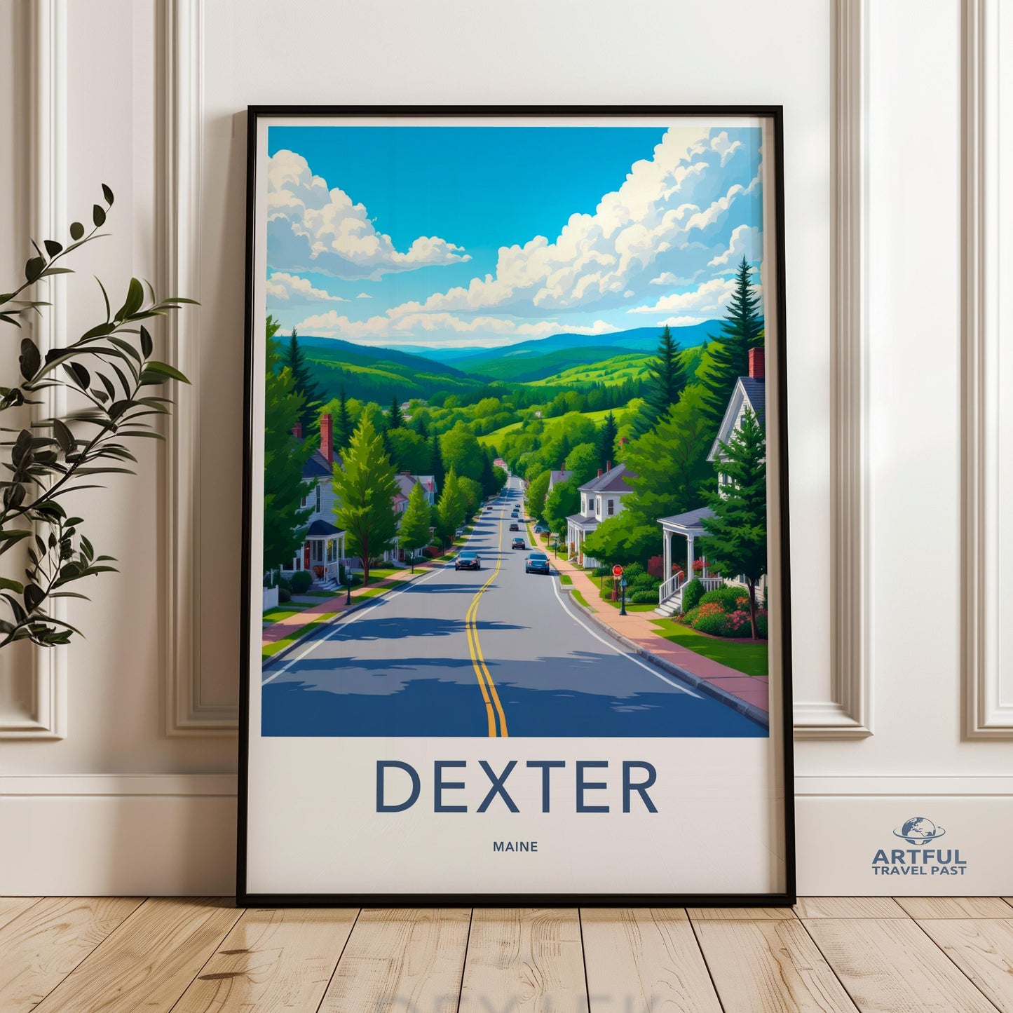 Dexter Maine Poster, Wall Art Print of Dexter, Travel Poster Dexter Maine, Scenic Dexter Maine Wall Art, Maine Town Poster, Dexter Art Print
