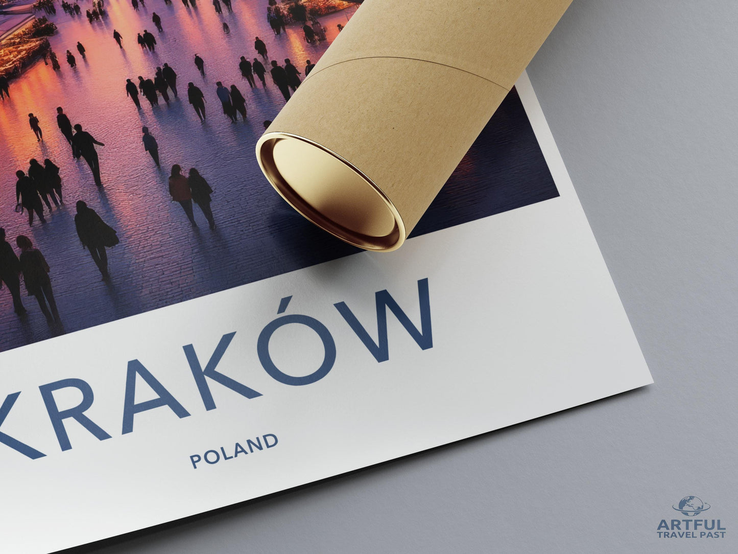 Krakow Poland Travel Poster Print, Modern Wall Art, City Skyline, European Cityscape, Home Decor, Artistic Print, Gift Idea
