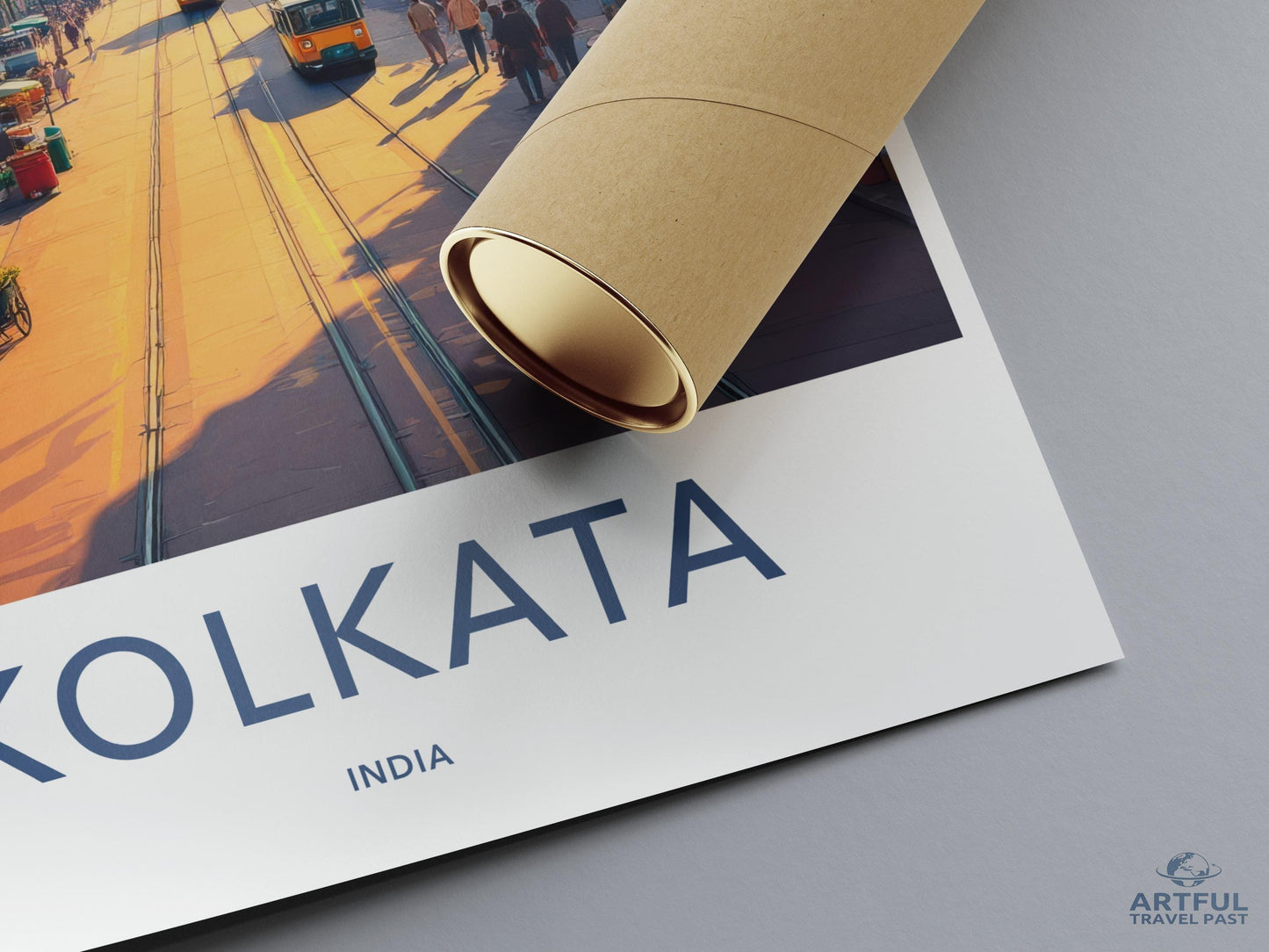 Kolkata India Vintage Travel Poster, Retro Style Wall Art, Cityscape Print, Unique Home Decor Gift, Travel Photography Artwork