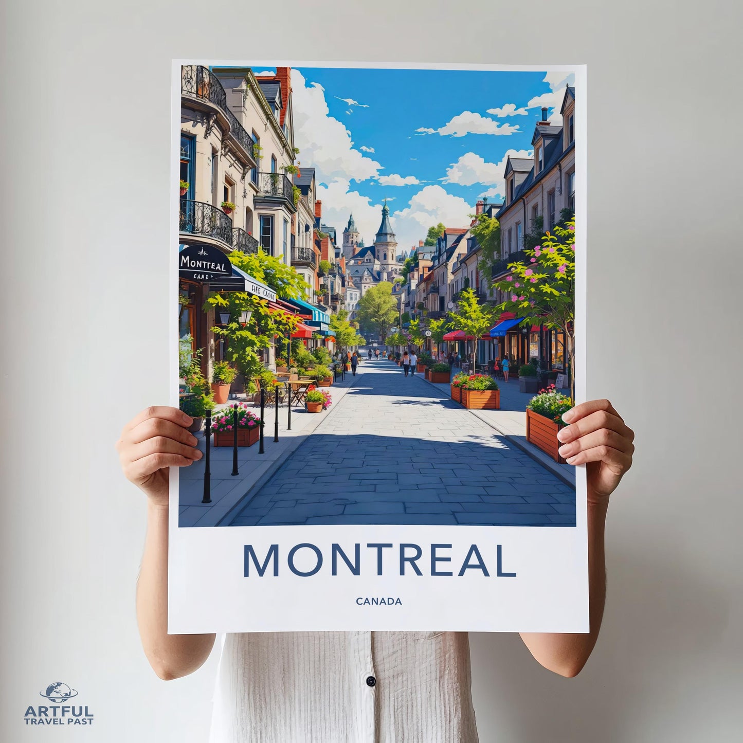 Montreal Canada Travel Poster, City Street Art Print, Wall Decor, Cityscape Artwork, Urban Landscape, Gift for Travel Lovers