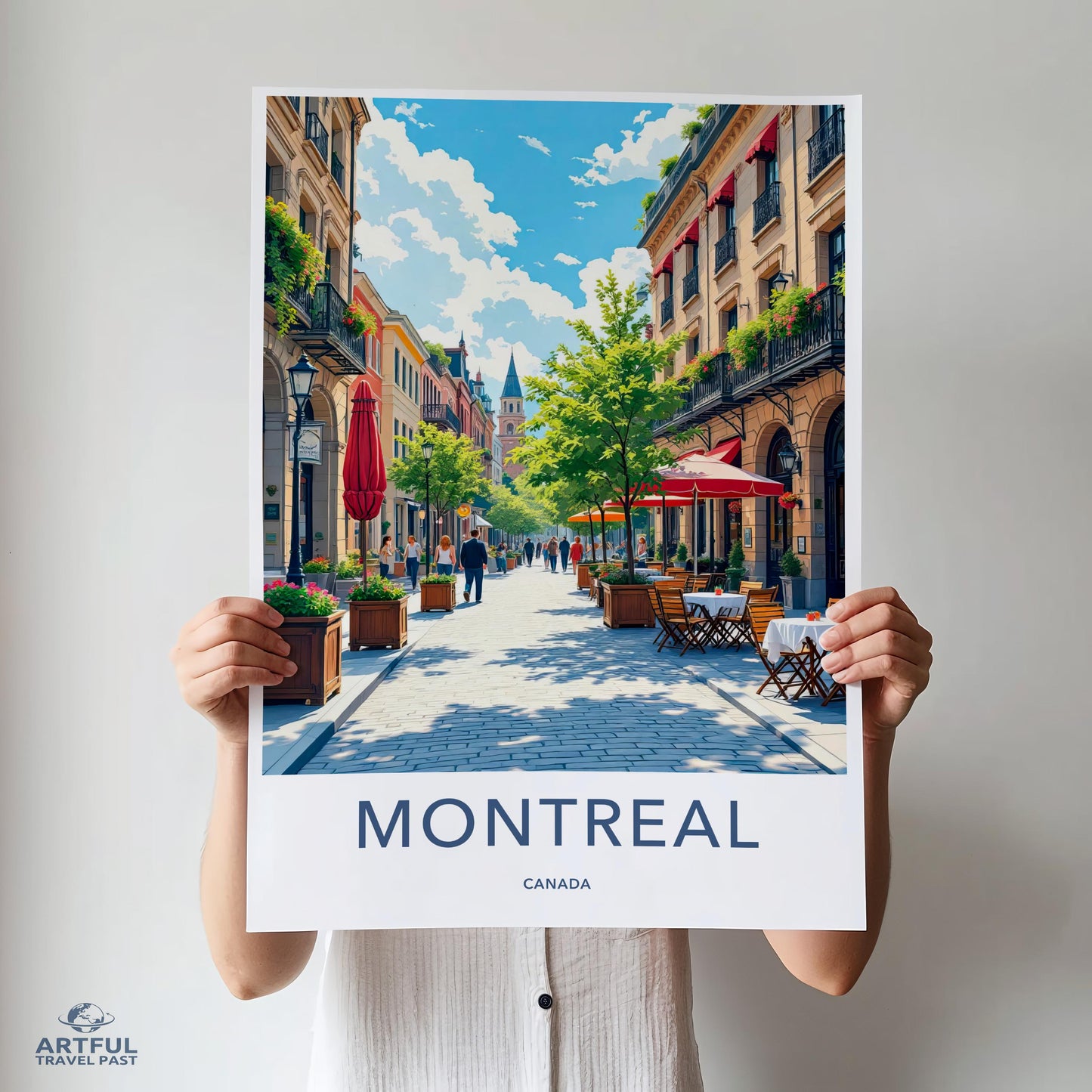 Montreal City Street Art Print, Colorful Urban Wall Decor, Canada Travel Poster, Vibrant Cityscape, Large Wall Art, Modern Home Decor