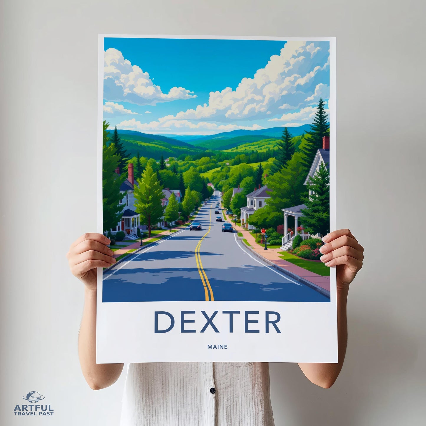 Dexter Maine Art Print, Scenic Town Poster, Charming Street View Decor, Mountain Landscape Wall Art, Travel Photography