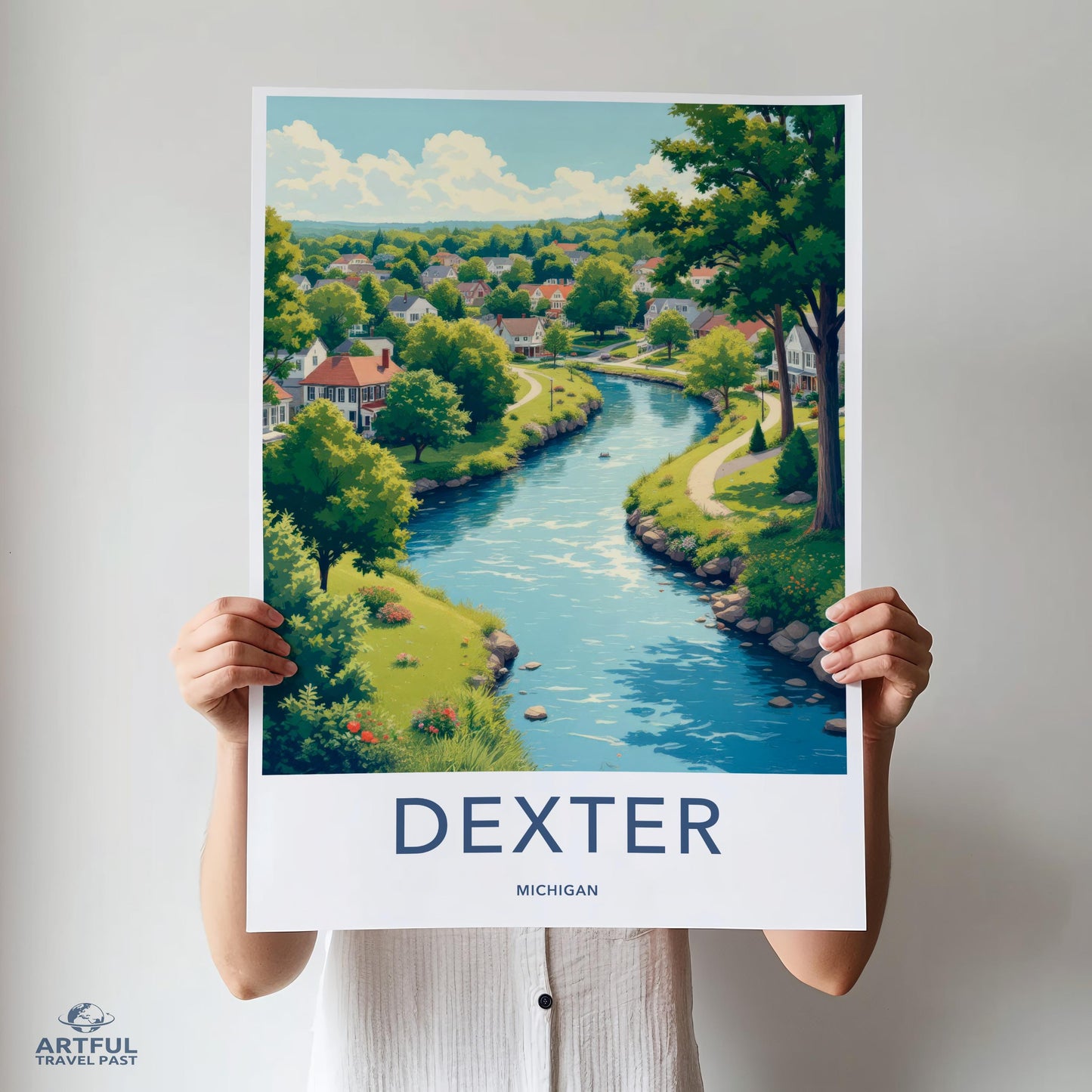 Dexter Michigan Art Print, Scenic Landscape Poster, Wall Decor, Home Décor, Nature Artwork, Travel Keepsake, Vivid Colors