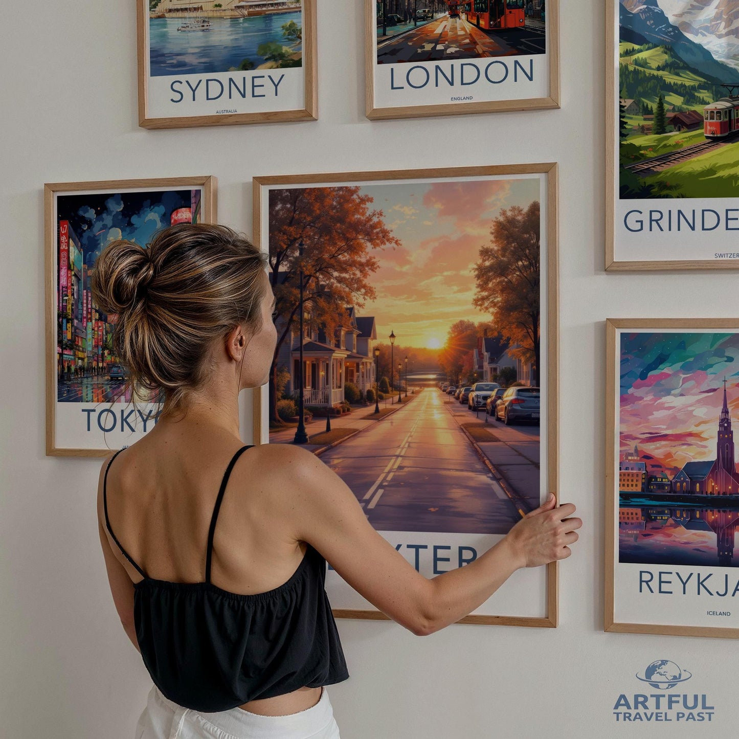 Travel Posters Wall Decor, Art Print Wall Gallery, Cityscape Poster Set, Home Office Art Decoration, Living Room Wall Art