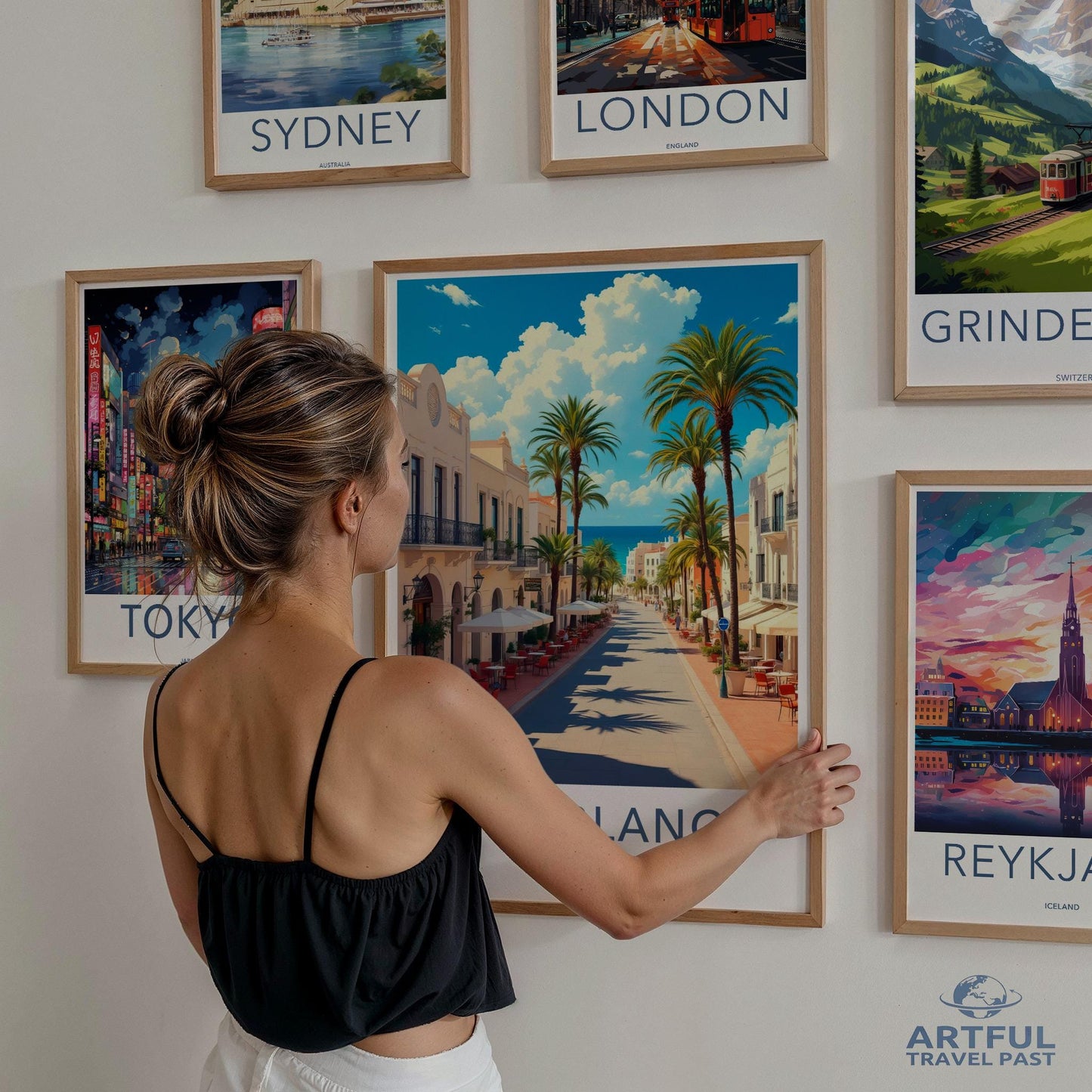 Travel posters wall art, cityscape prints decor, vintage city artwork, destination posters set, room decoration, gift for travelers