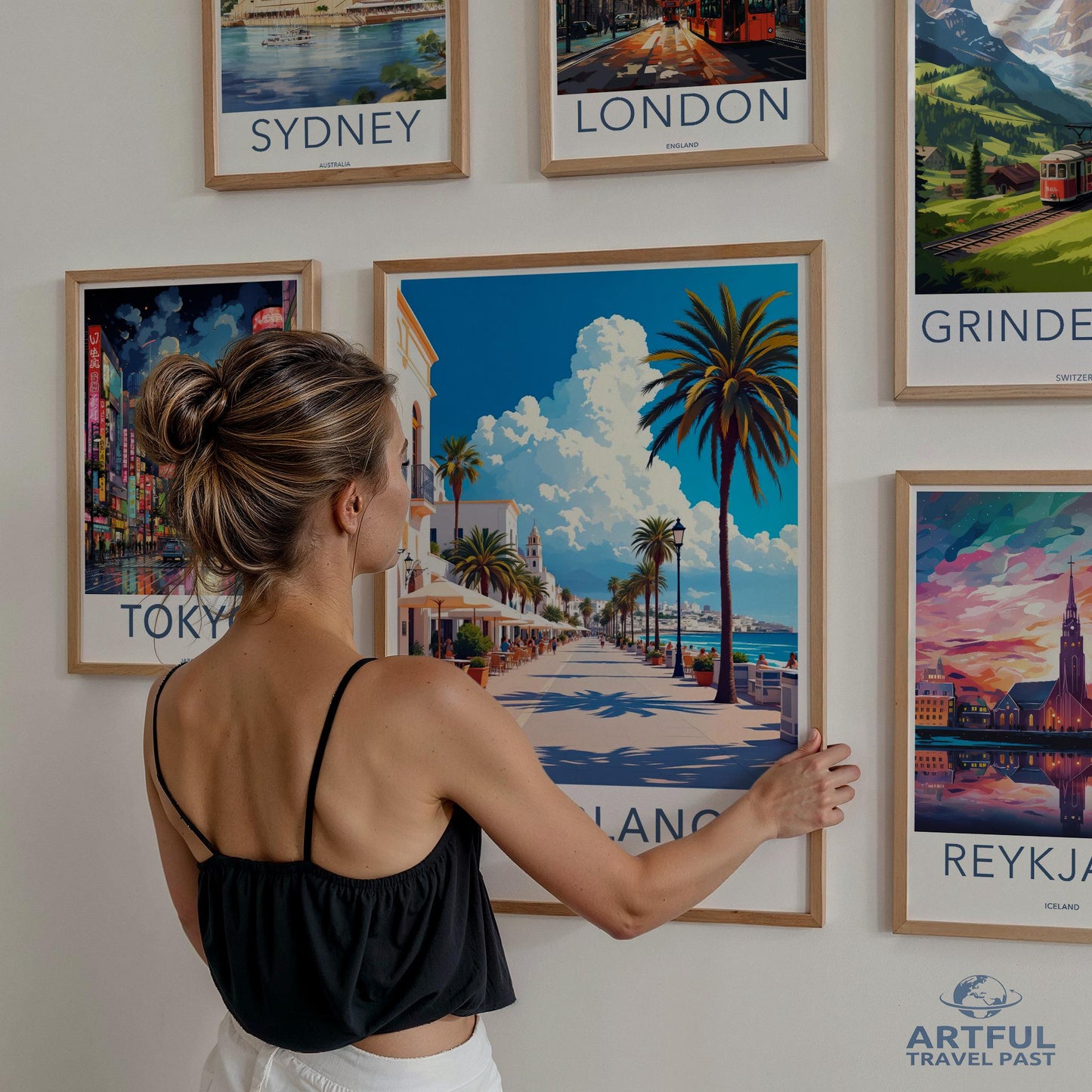 Travel Posters Set, World Cities Wall Art, Modern Home Decor, International Destinations Prints, Travel Souvenir Gift, Artful Travel Past