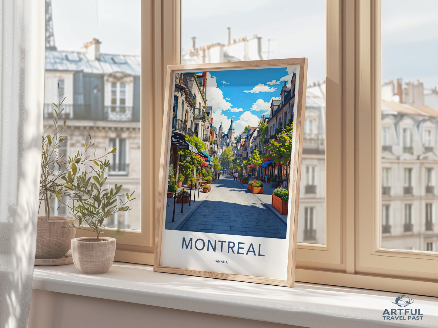 Montreal Travel Poster, Cityscape Wall Art Print, Skyline Illustration Décor, Urban Art Picture, City Souvenir Gift