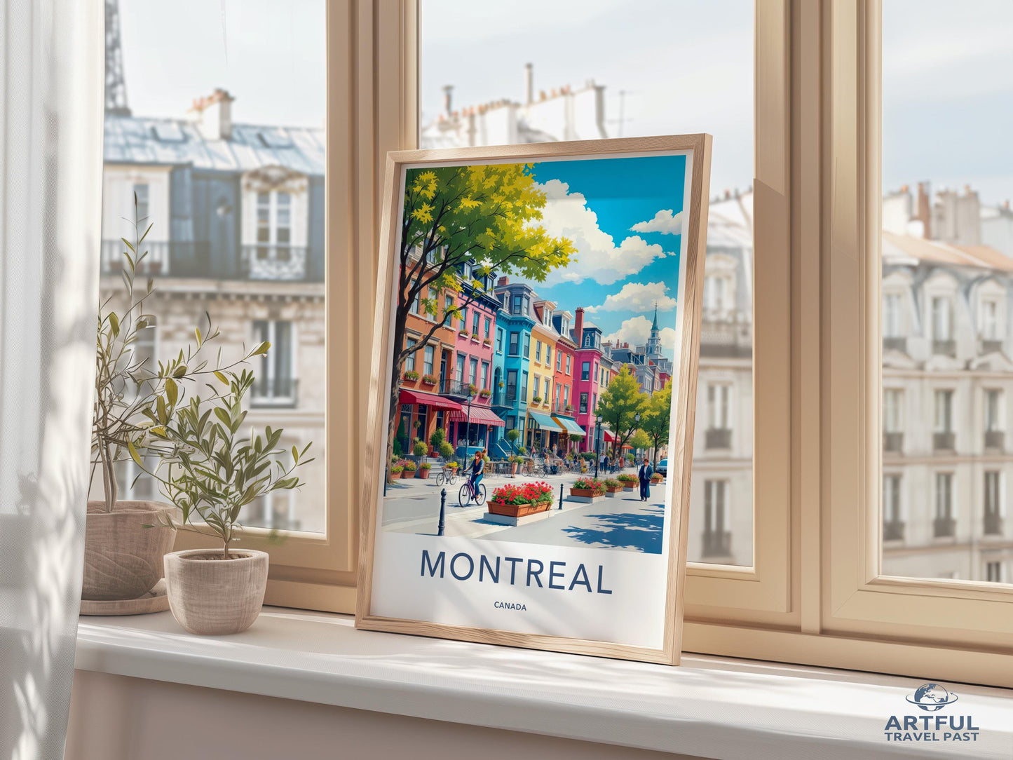 Montreal Canada Art Print, Colorful Cityscape Wall Art, Travel Poster, Vibrant Street Scene Decor, Unframed Artwork for Home
