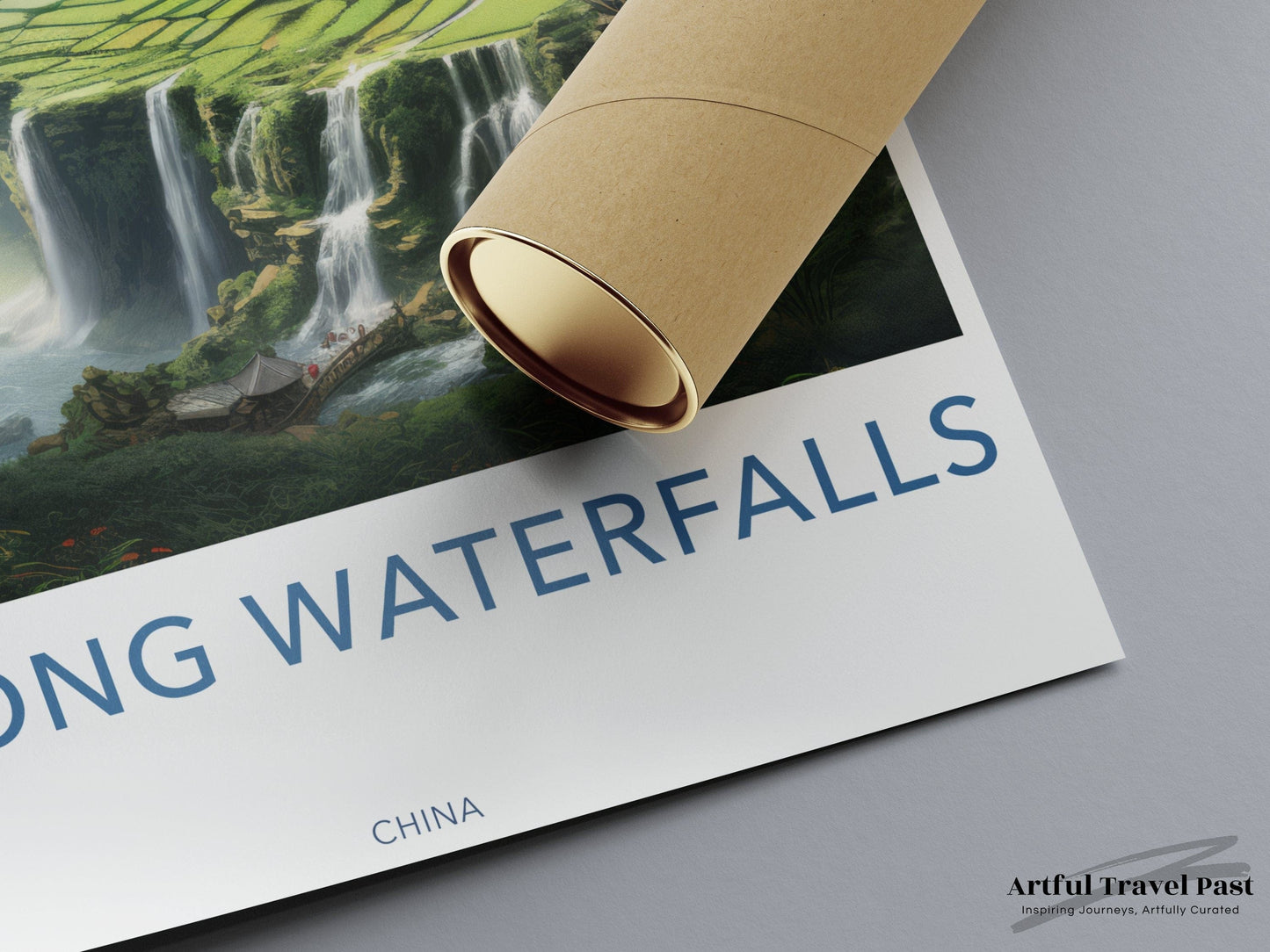 Jiulong Waterfalls Poster | China Wall Art | Asia Decor