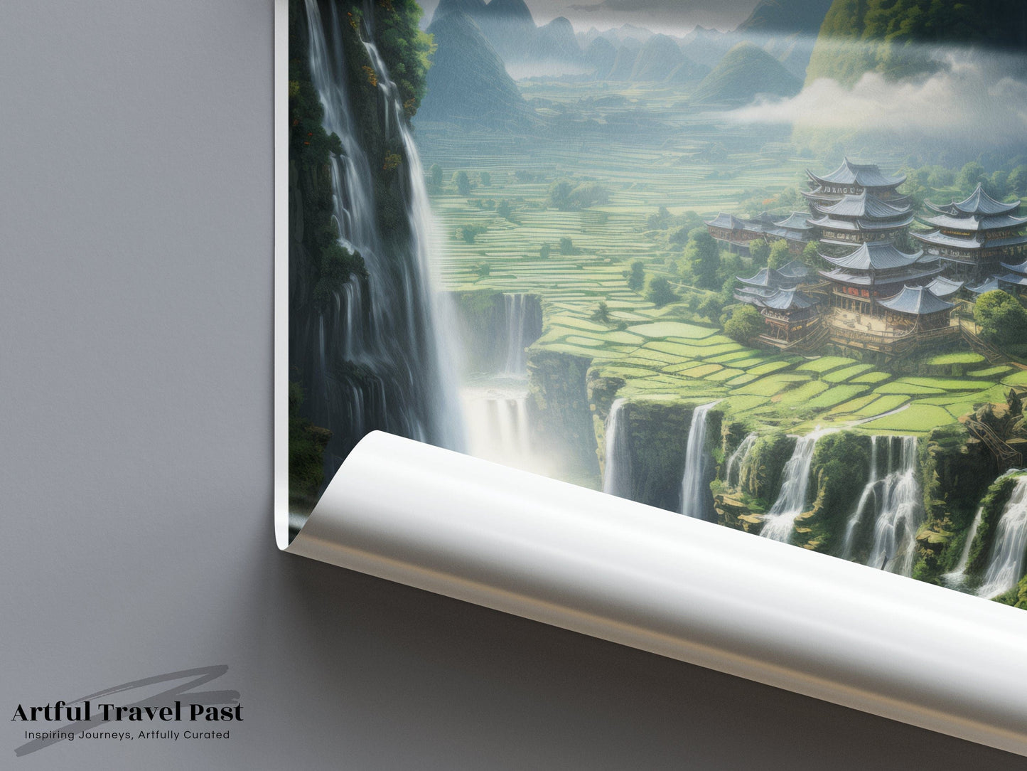 Jiulong Waterfalls Poster | China Wall Art | Asia Decor