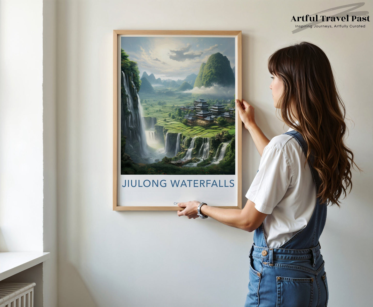 Jiulong Waterfalls Poster | China Wall Art | Asia Decor