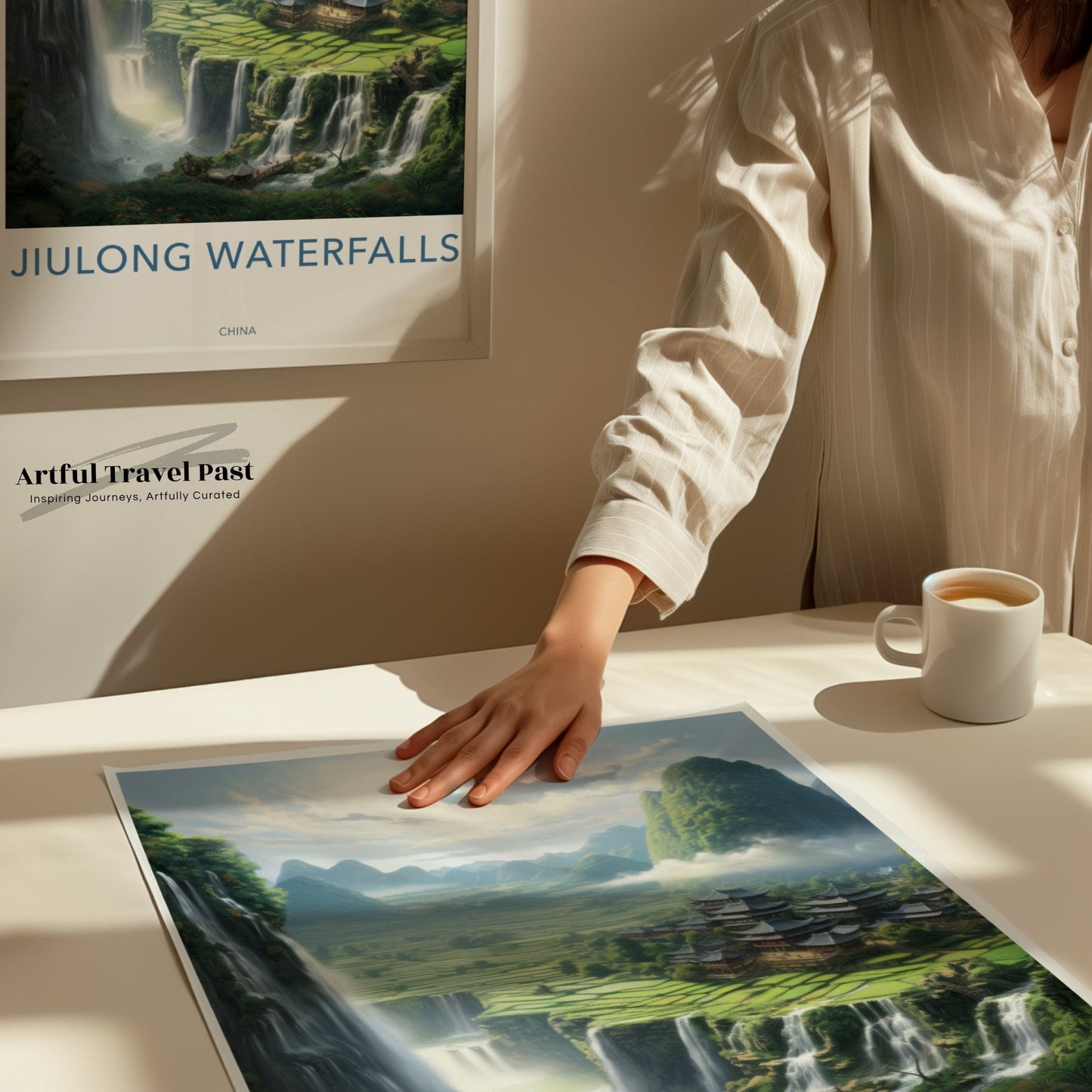 Jiulong Waterfalls Poster | China Wall Art | Asia Decor