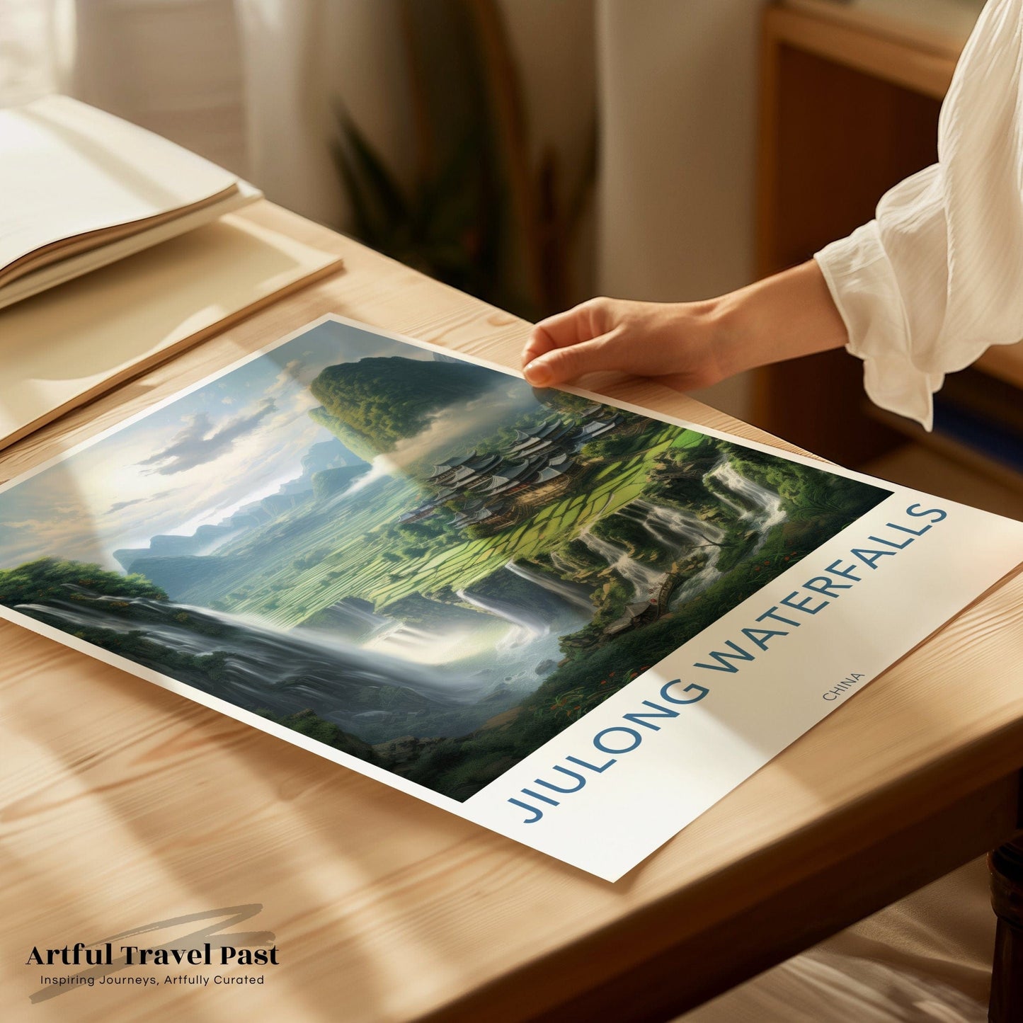 Jiulong Waterfalls Poster | China Wall Art | Asia Decor