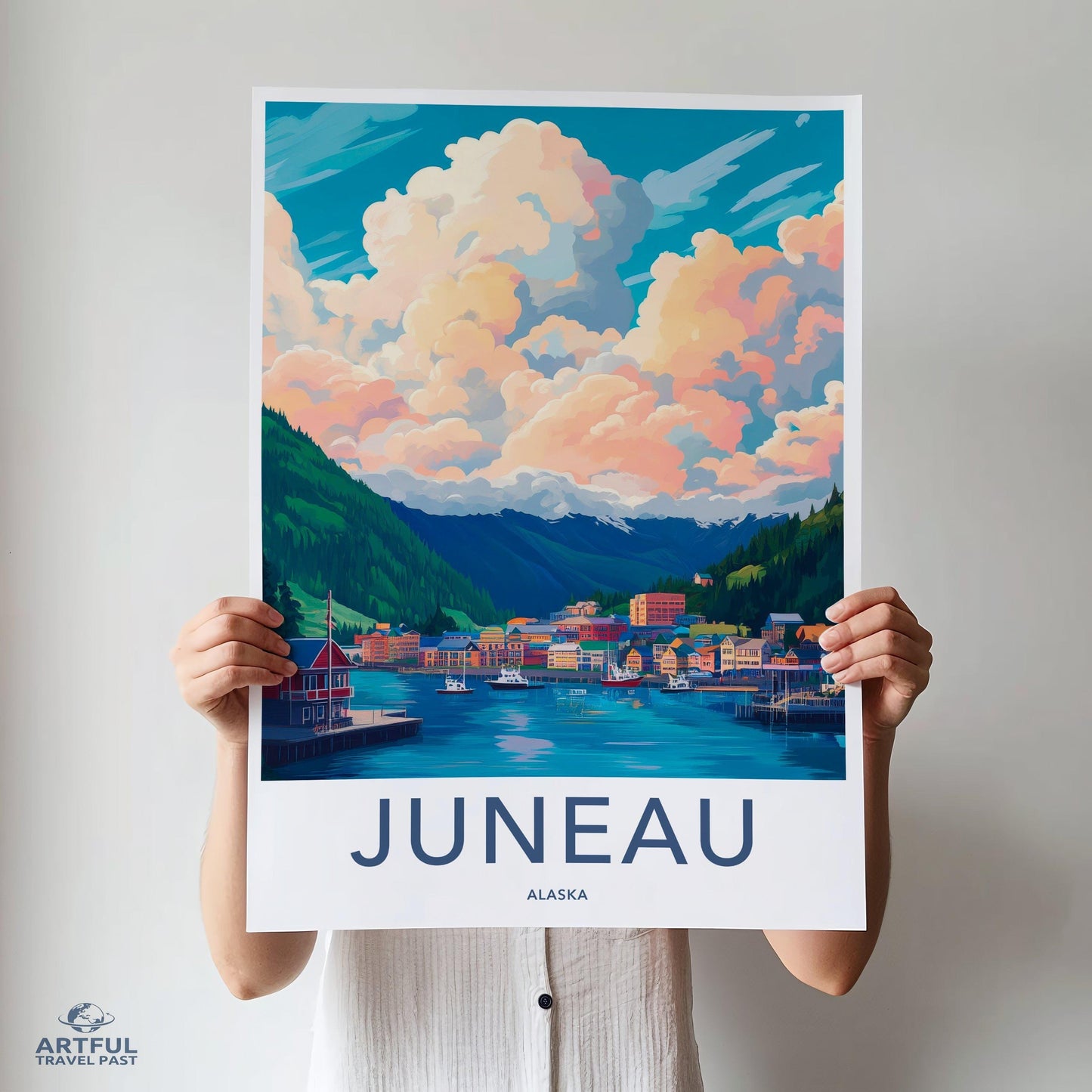 Juneau Poster | Alaska Wall Art | America Decor