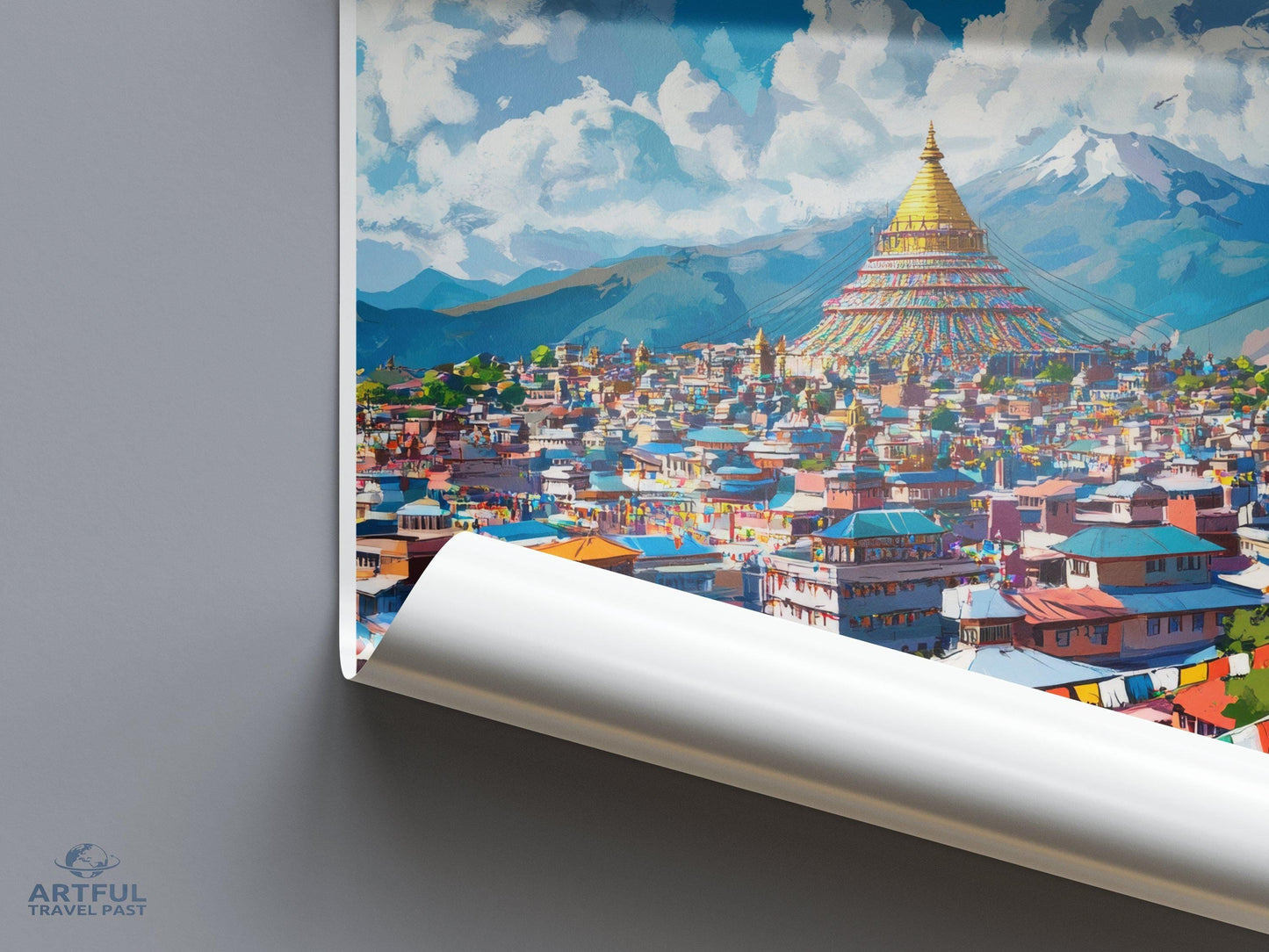 Kathmandu Poster | Nepal Wall Art | Asia Decor