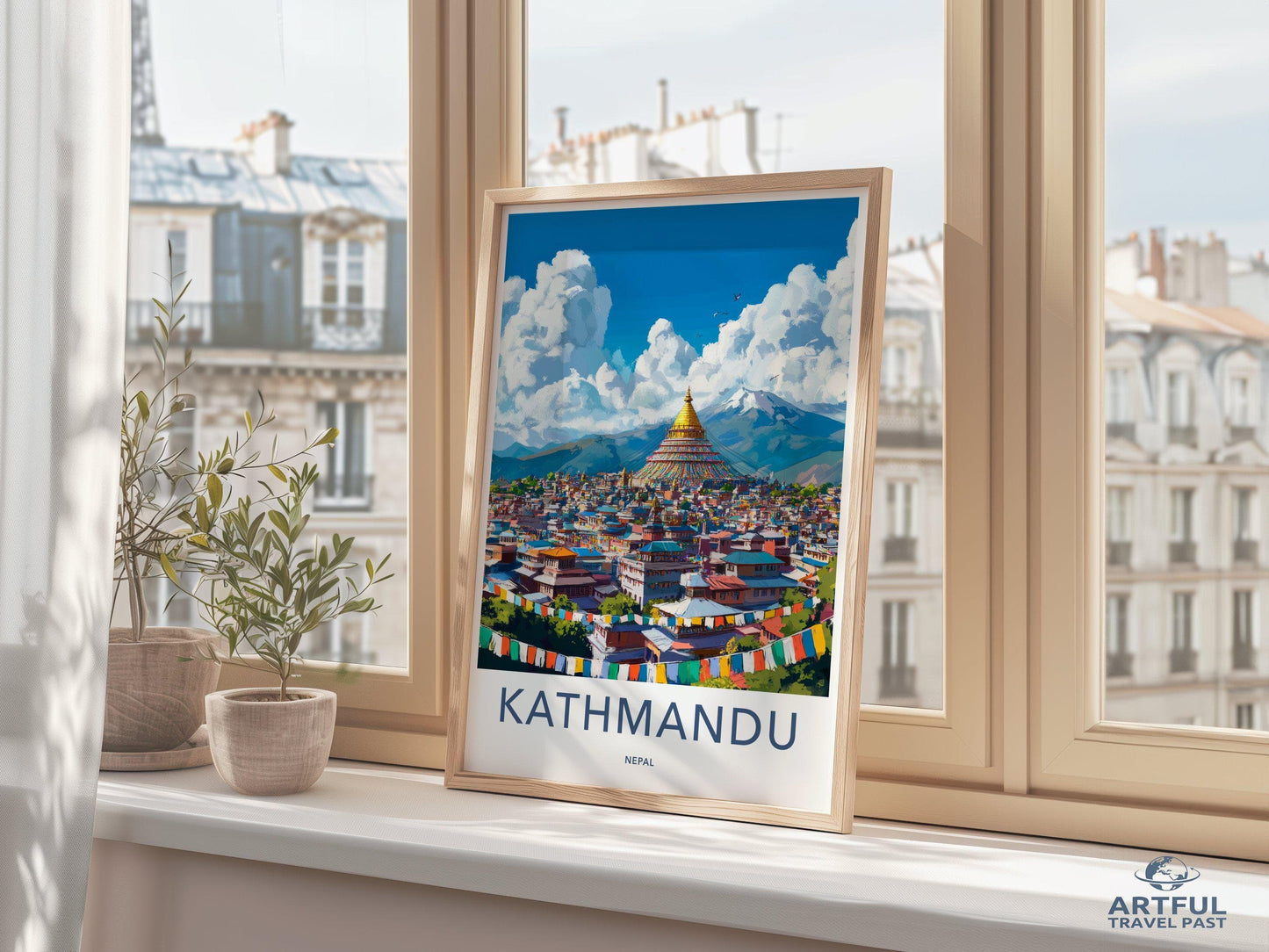 Kathmandu Poster | Nepal Wall Art | Asia Decor