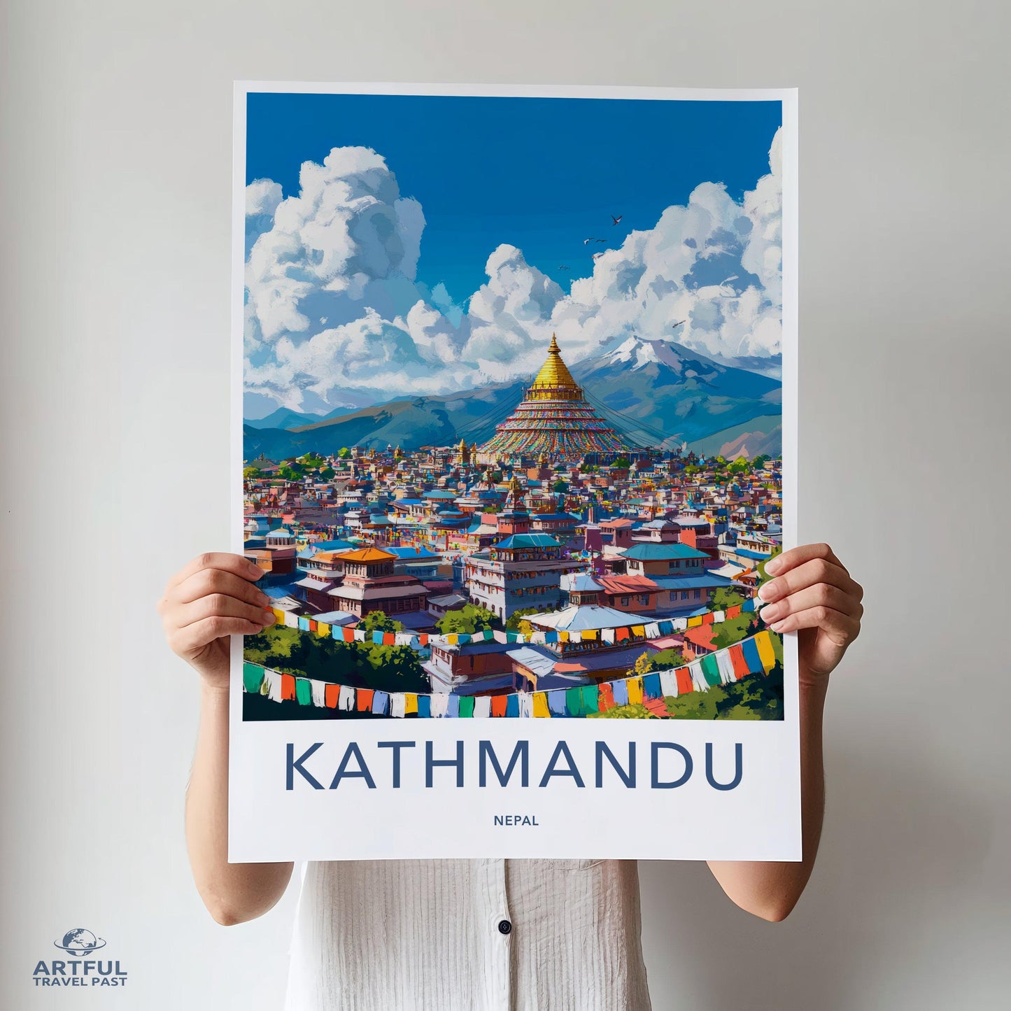 Kathmandu Poster | Nepal Wall Art | Asia Decor