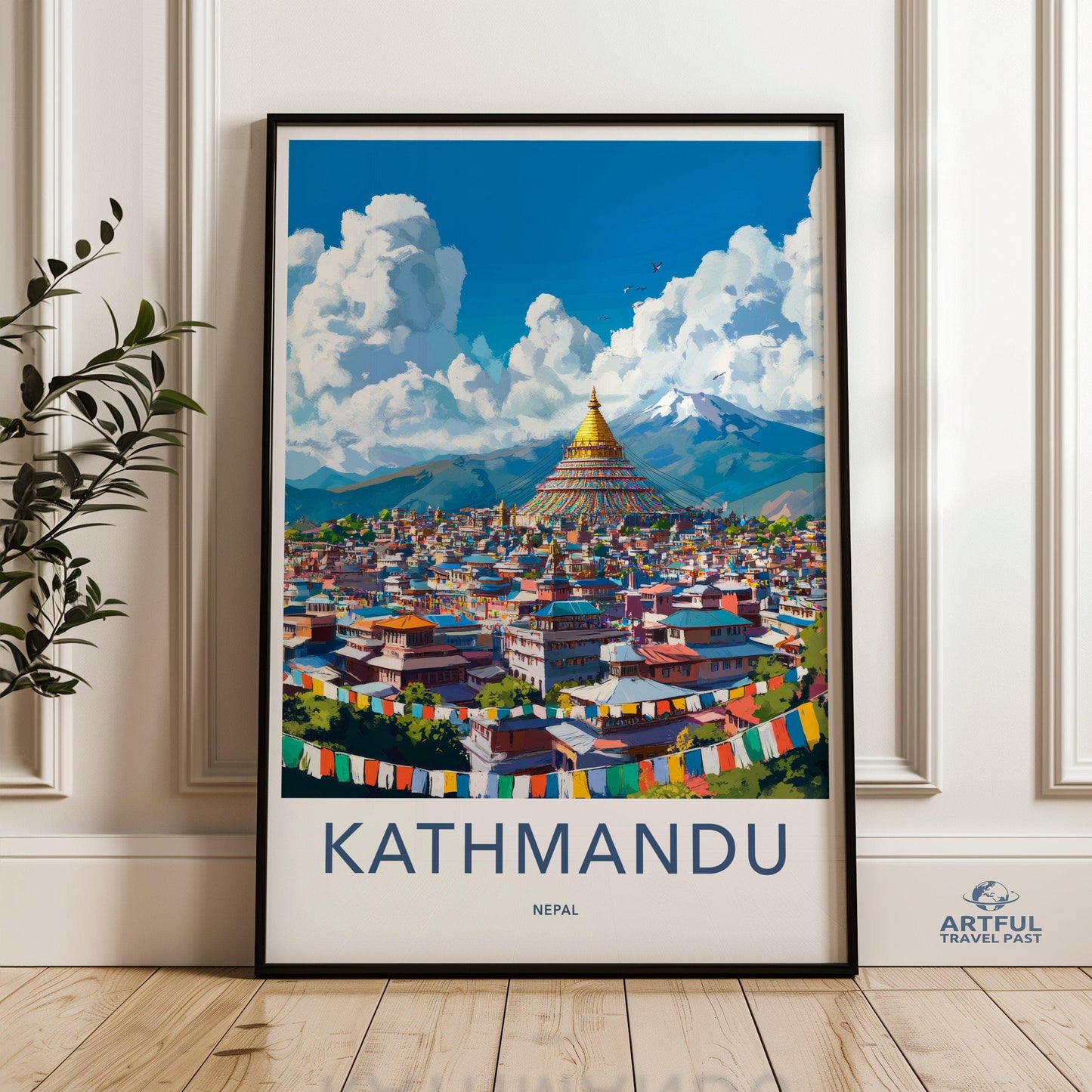 Kathmandu Poster | Nepal Wall Art | Asia Decor