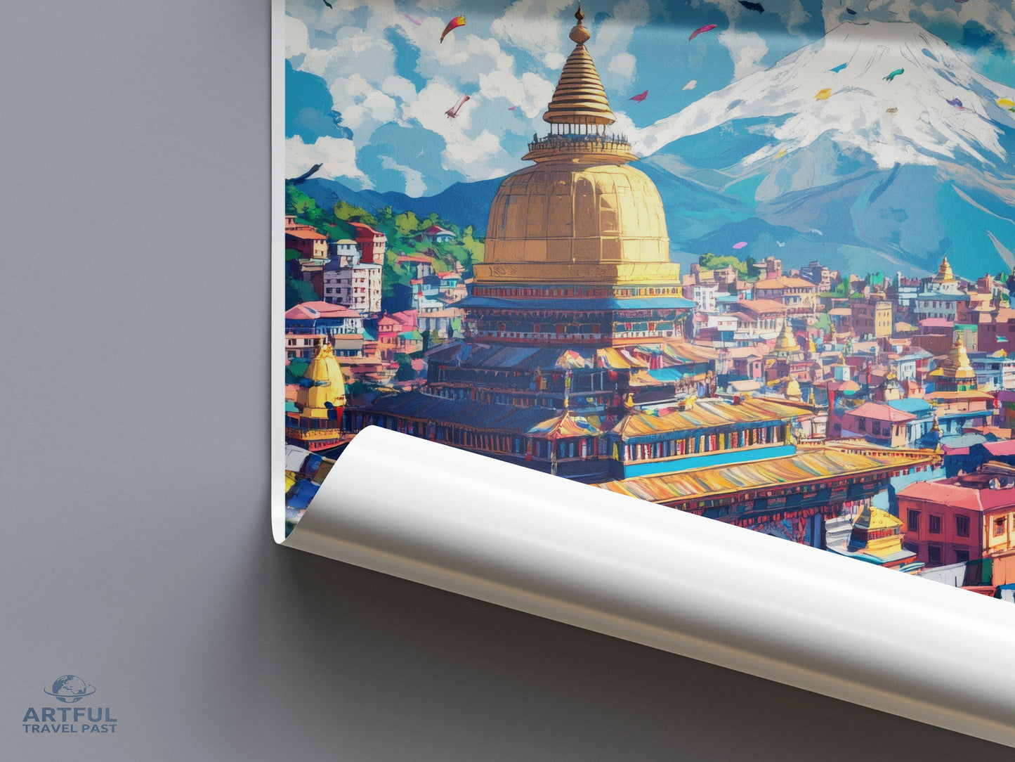 Kathmandu Poster | Nepal Wall Art | South Asia Decor