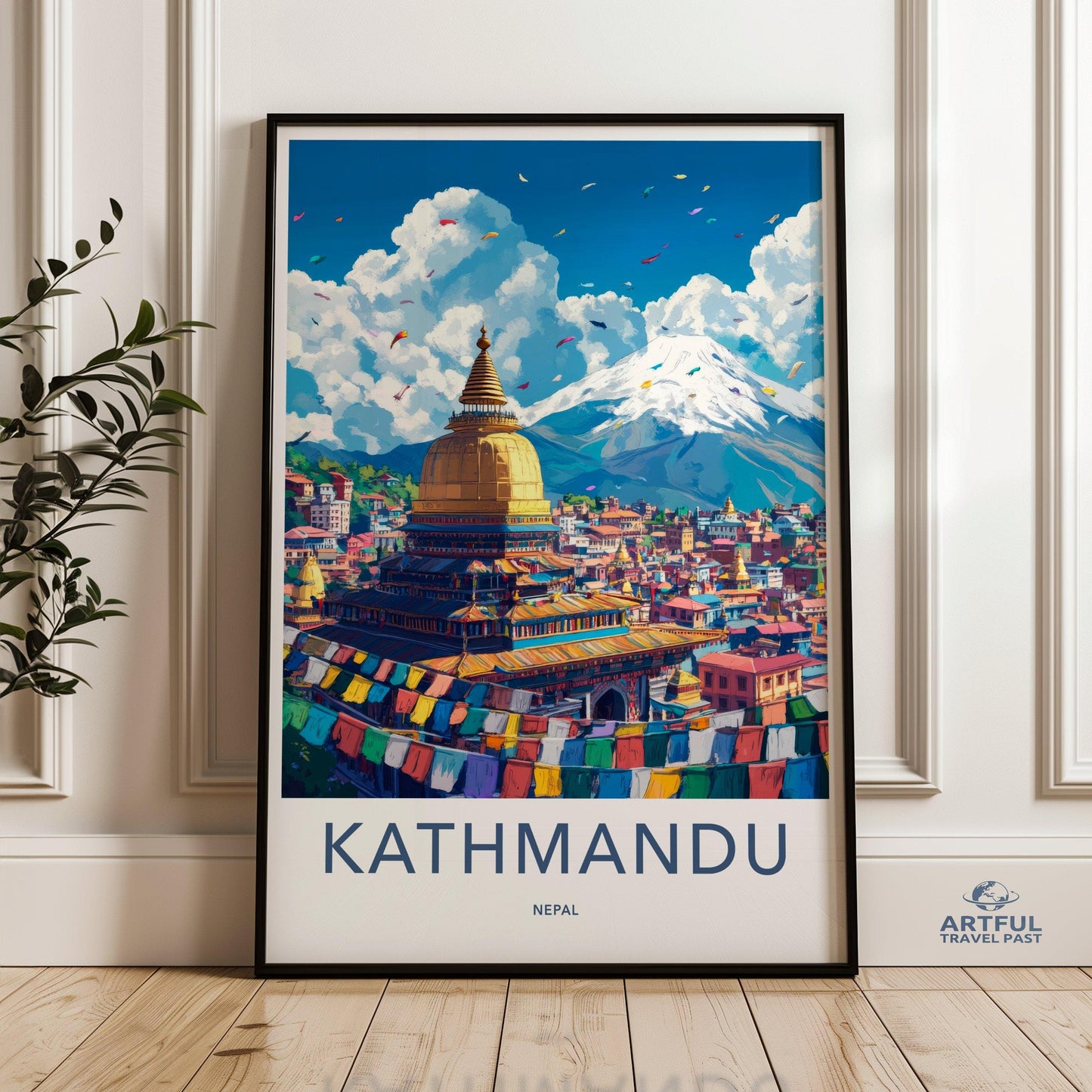 Kathmandu Poster | Nepal Wall Art | South Asia Decor