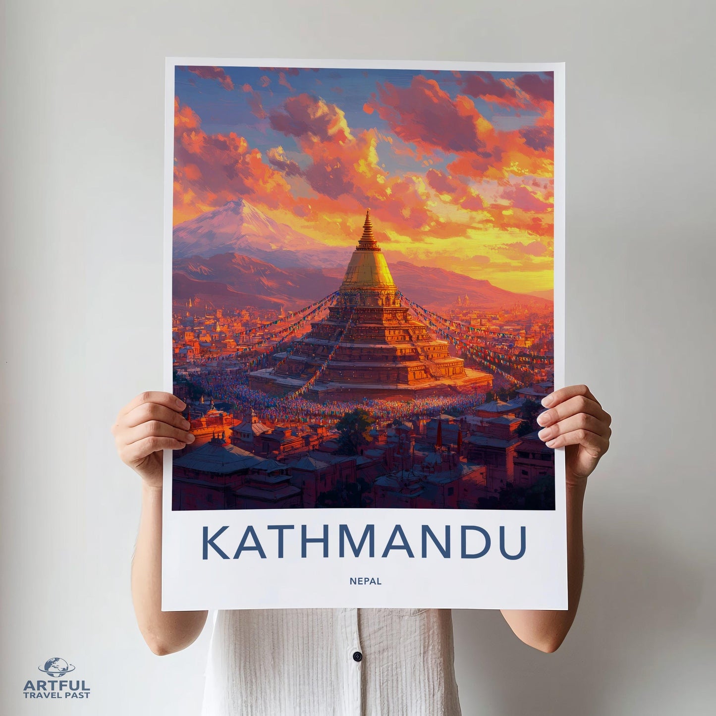Kathmandu Poster | Nepal Wall Art | South Asia Decor