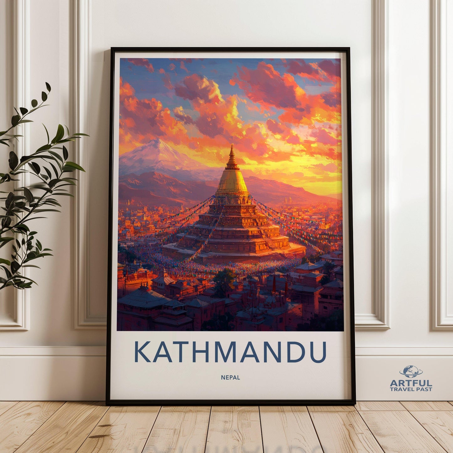 Kathmandu Poster | Nepal Wall Art | South Asia Decor