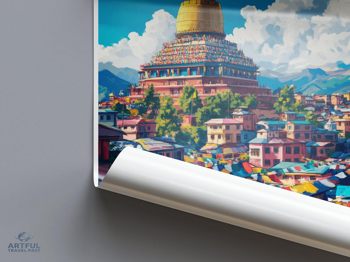 Kathmandu Poster | Nepal Wall Art | South Asia Decor