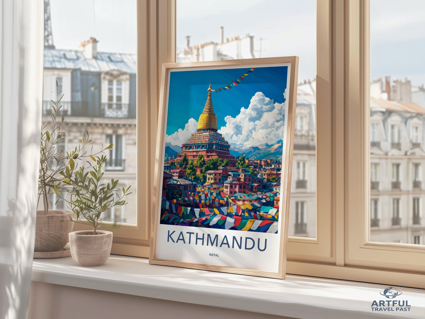 Kathmandu Poster | Nepal Wall Art | South Asia Decor