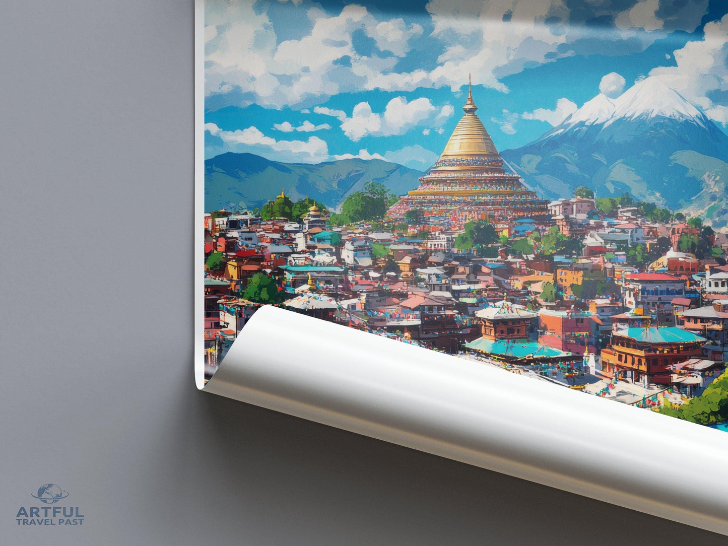 Kathmandu Poster | Nepal Wall Art | South Asia Decor