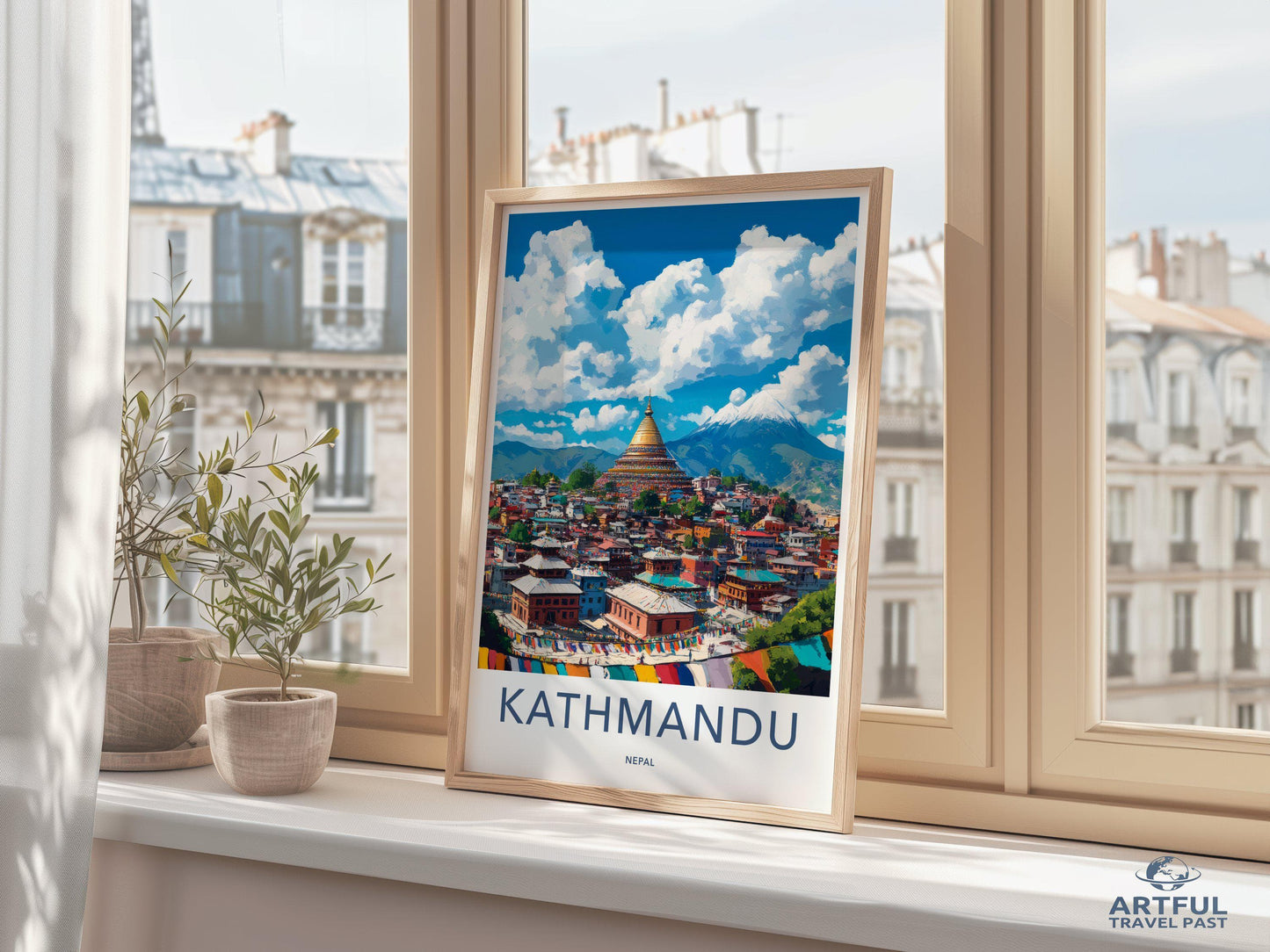 Kathmandu Poster | Nepal Wall Art | South Asia Decor