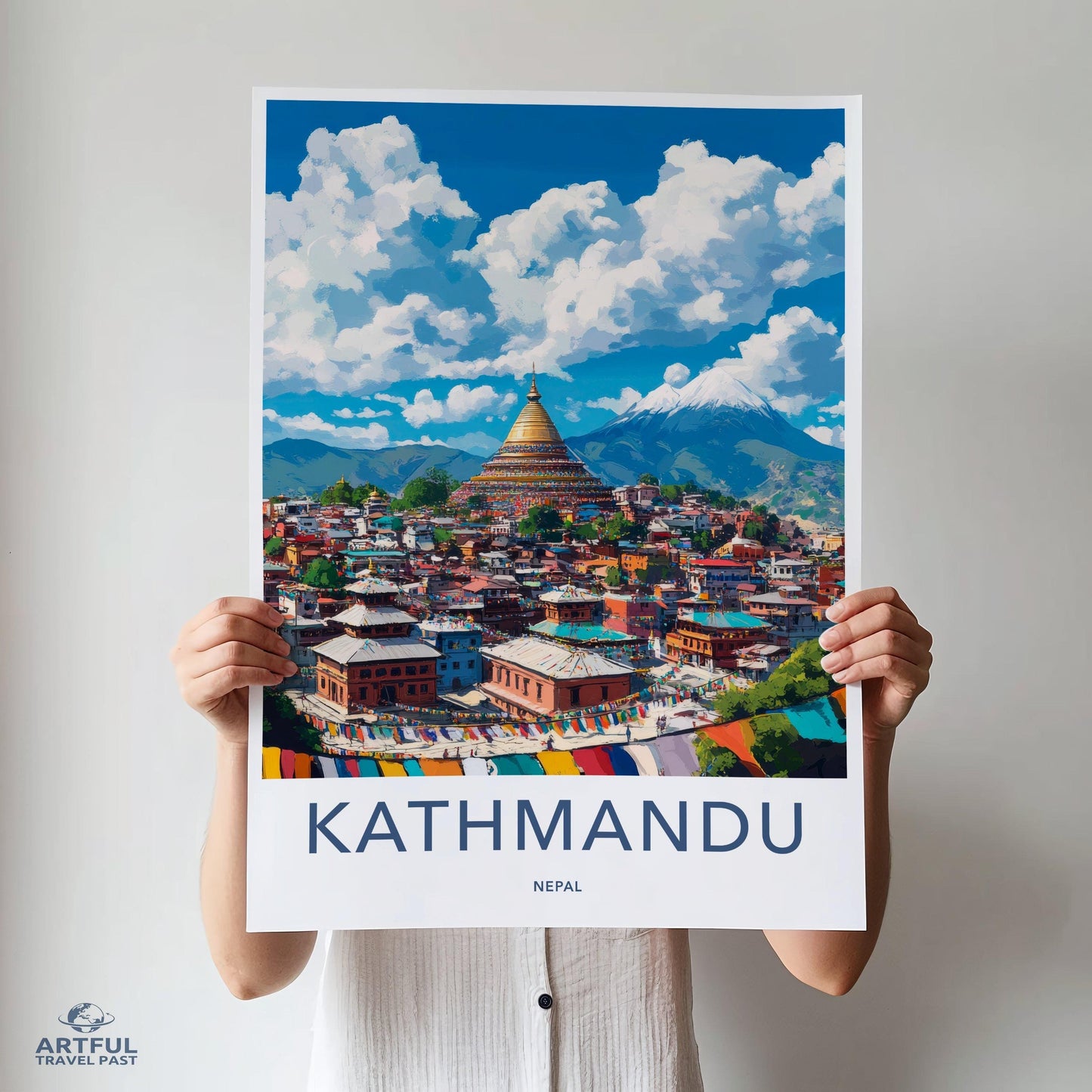 Kathmandu Poster | Nepal Wall Art | South Asia Decor
