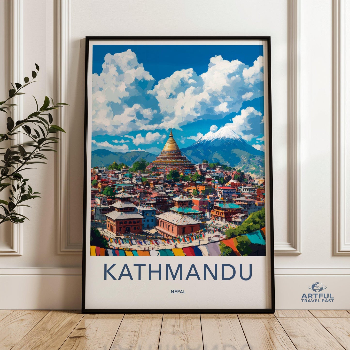 Kathmandu Poster | Nepal Wall Art | South Asia Decor