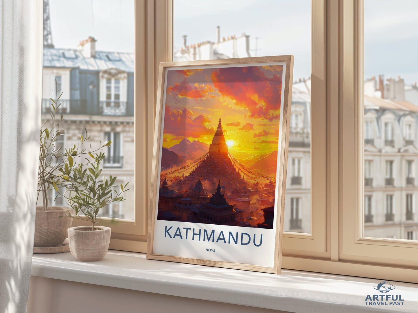 Kathmandu Poster | Nepal Wall Art | South Asia Decor