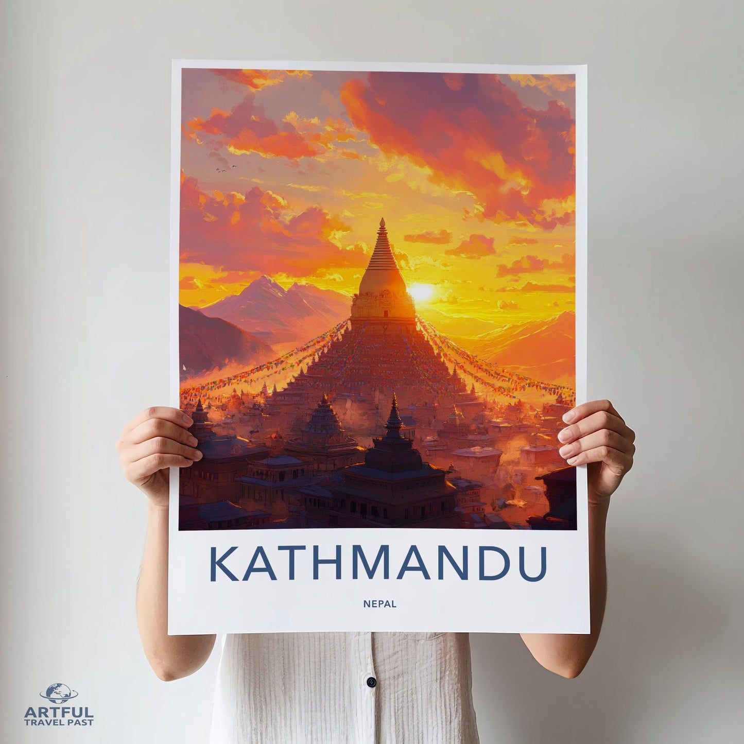 Kathmandu Poster | Nepal Wall Art | South Asia Decor