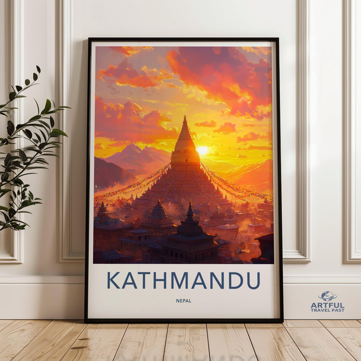 Kathmandu Poster | Nepal Wall Art | South Asia Decor