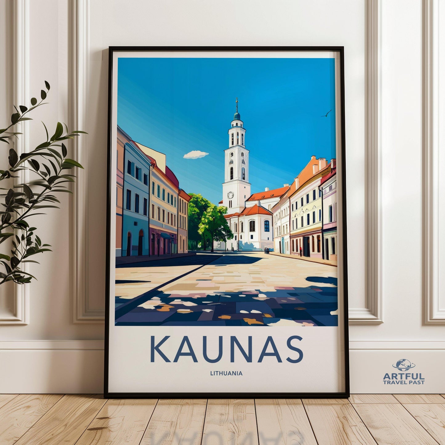 Kaunas Poster | Lithuania Wall Art | Baltic Decor