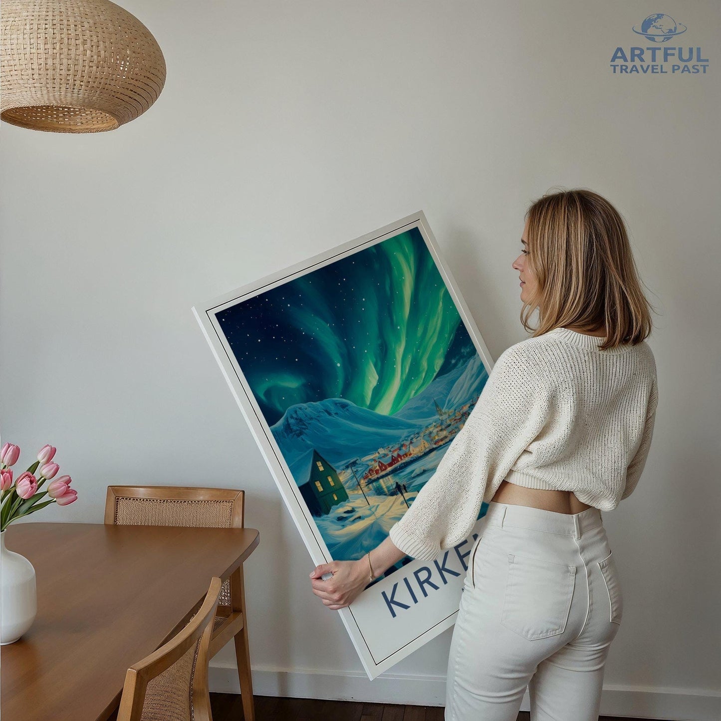 Kirkenes Poster | Aurora Borealis Wall Art | Scandinavia