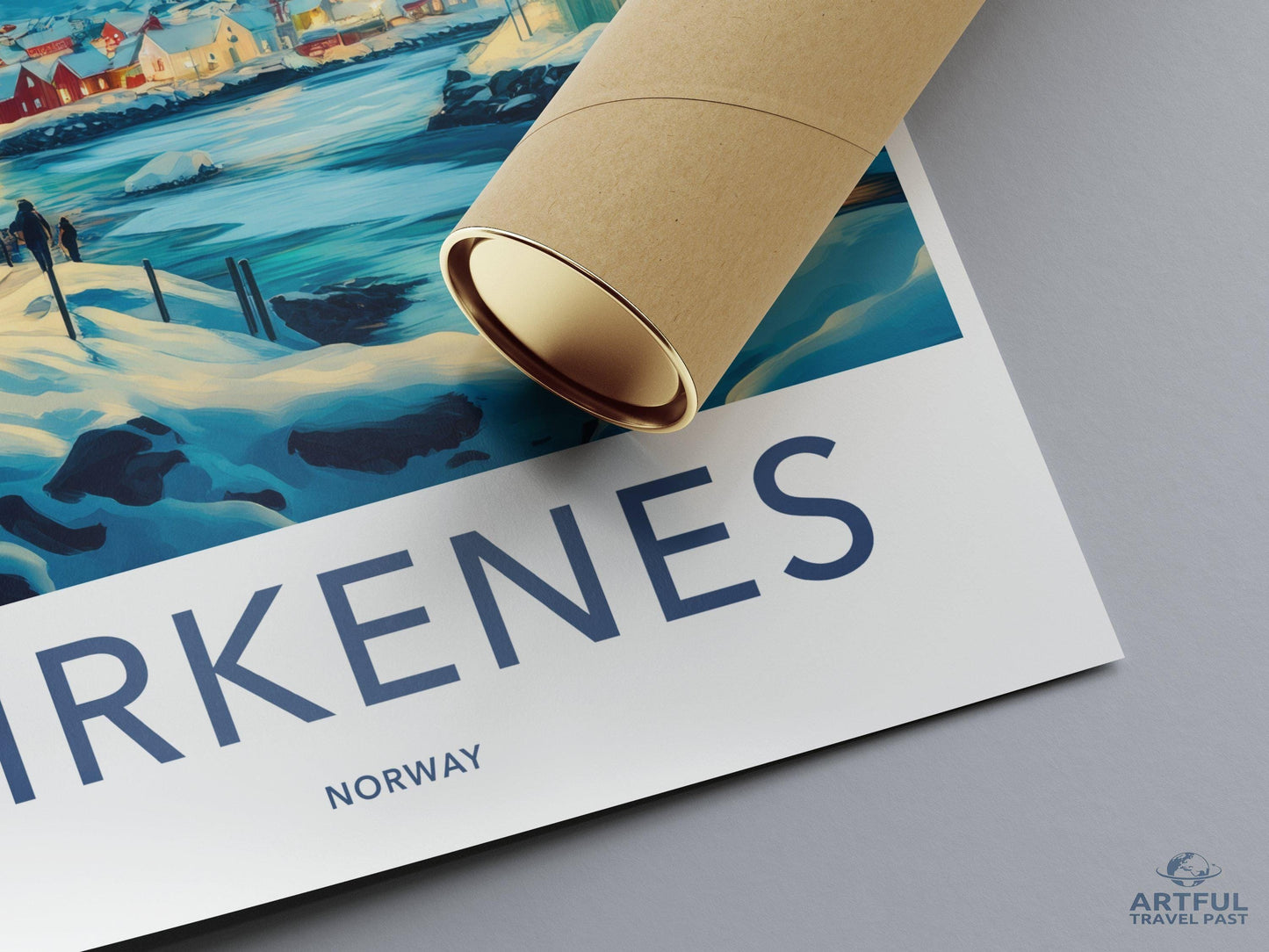 Kirkenes Poster | Aurora Borealis Wall Art | Scandinavia