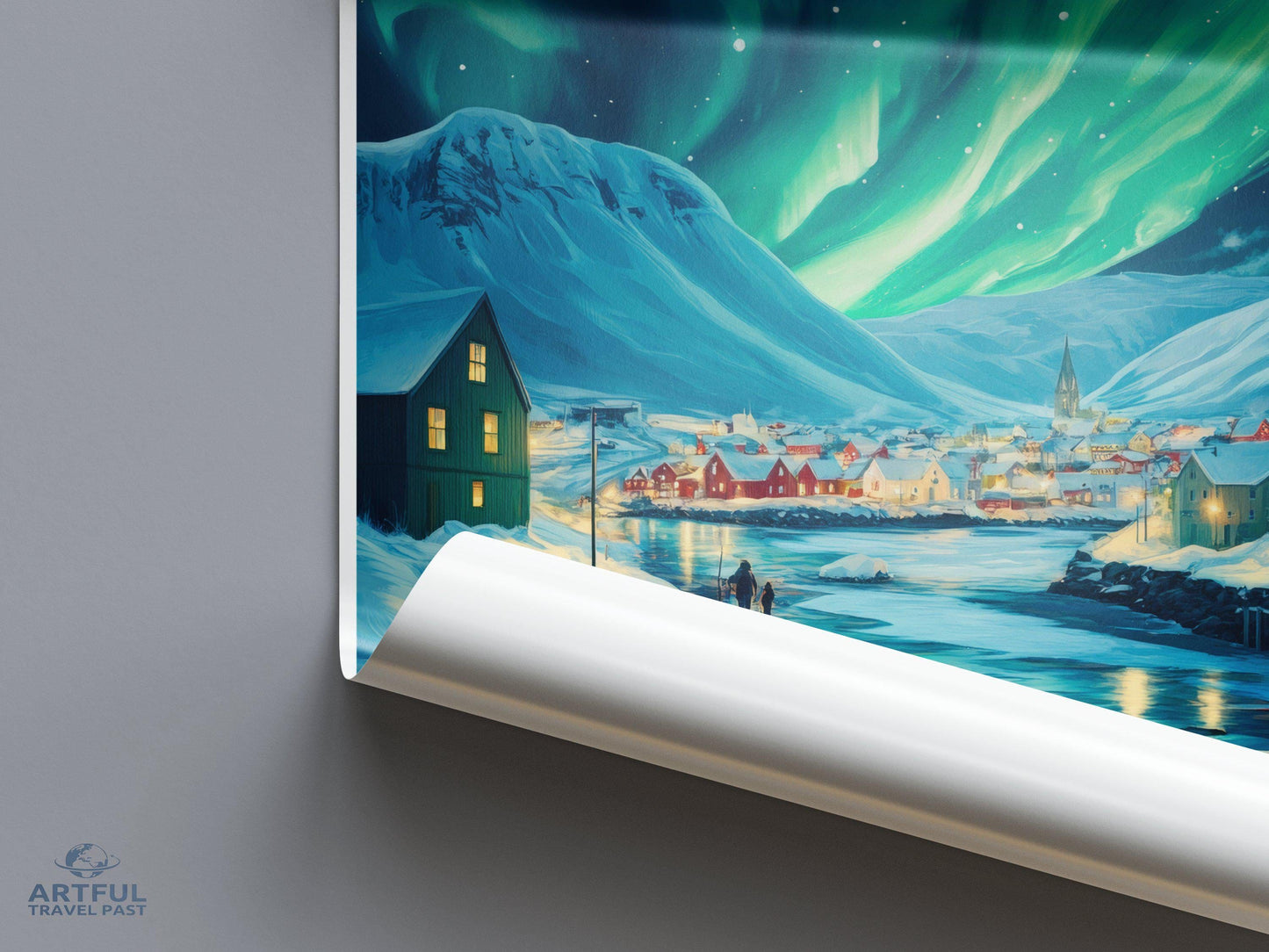 Kirkenes Poster | Aurora Borealis Wall Art | Scandinavia