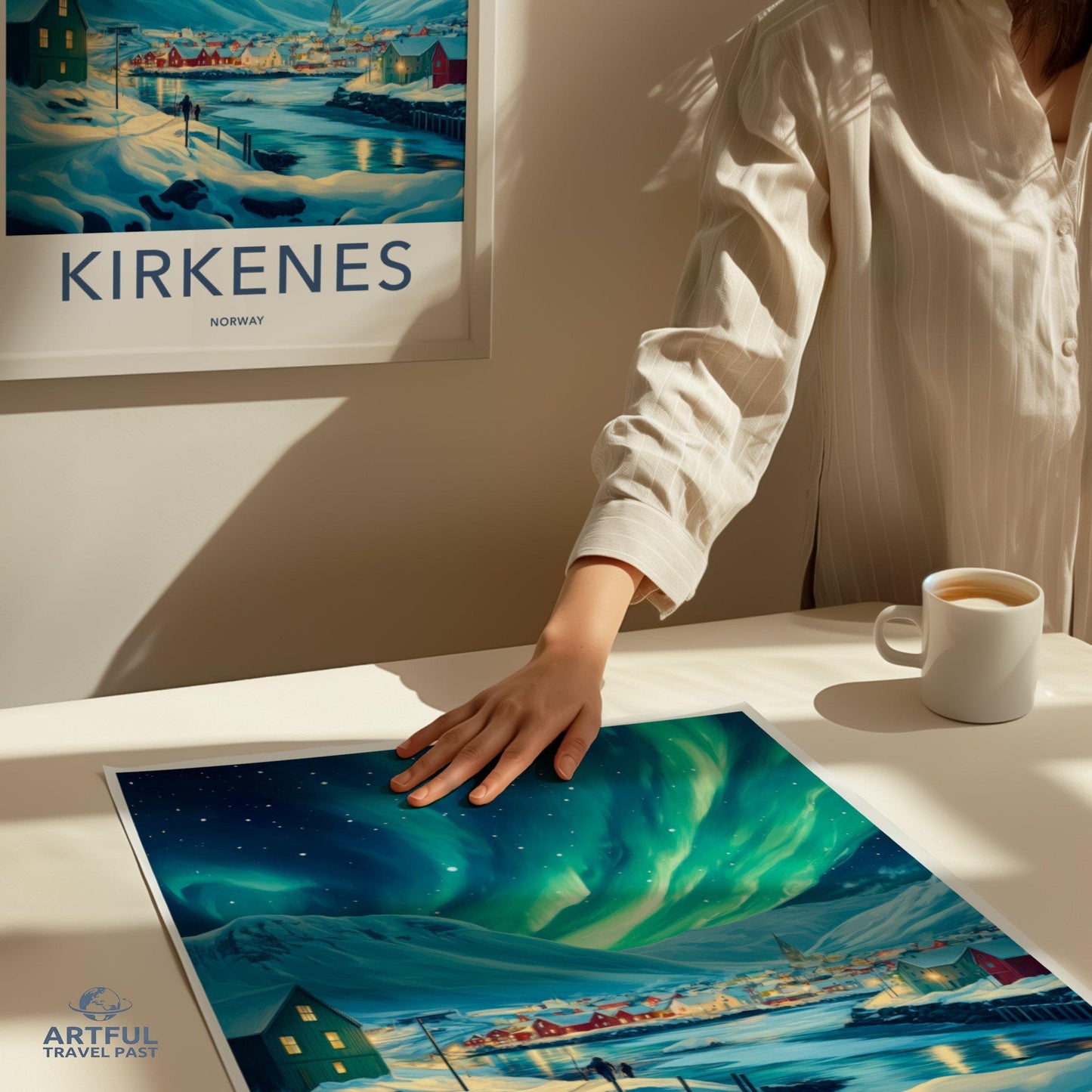 Kirkenes Poster | Aurora Borealis Wall Art | Scandinavia