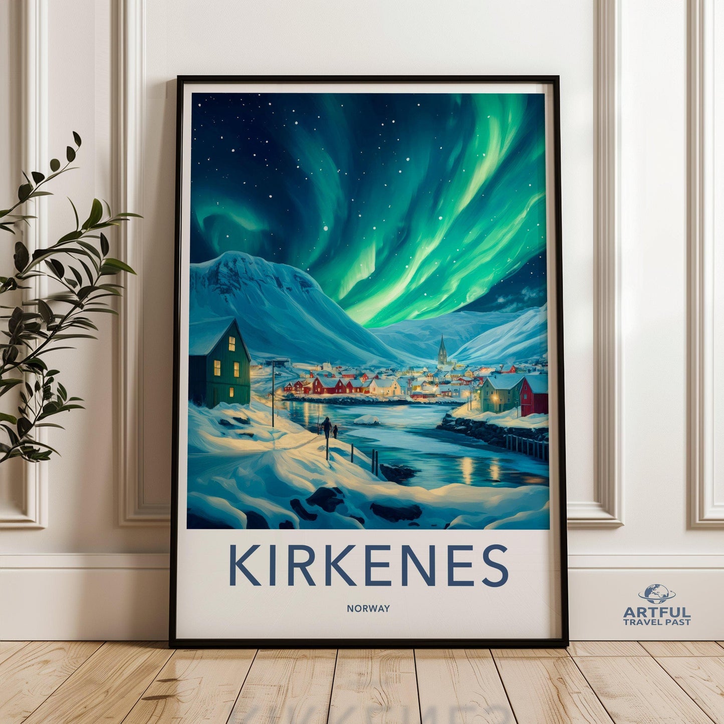 Kirkenes Poster | Aurora Borealis Wall Art | Scandinavia
