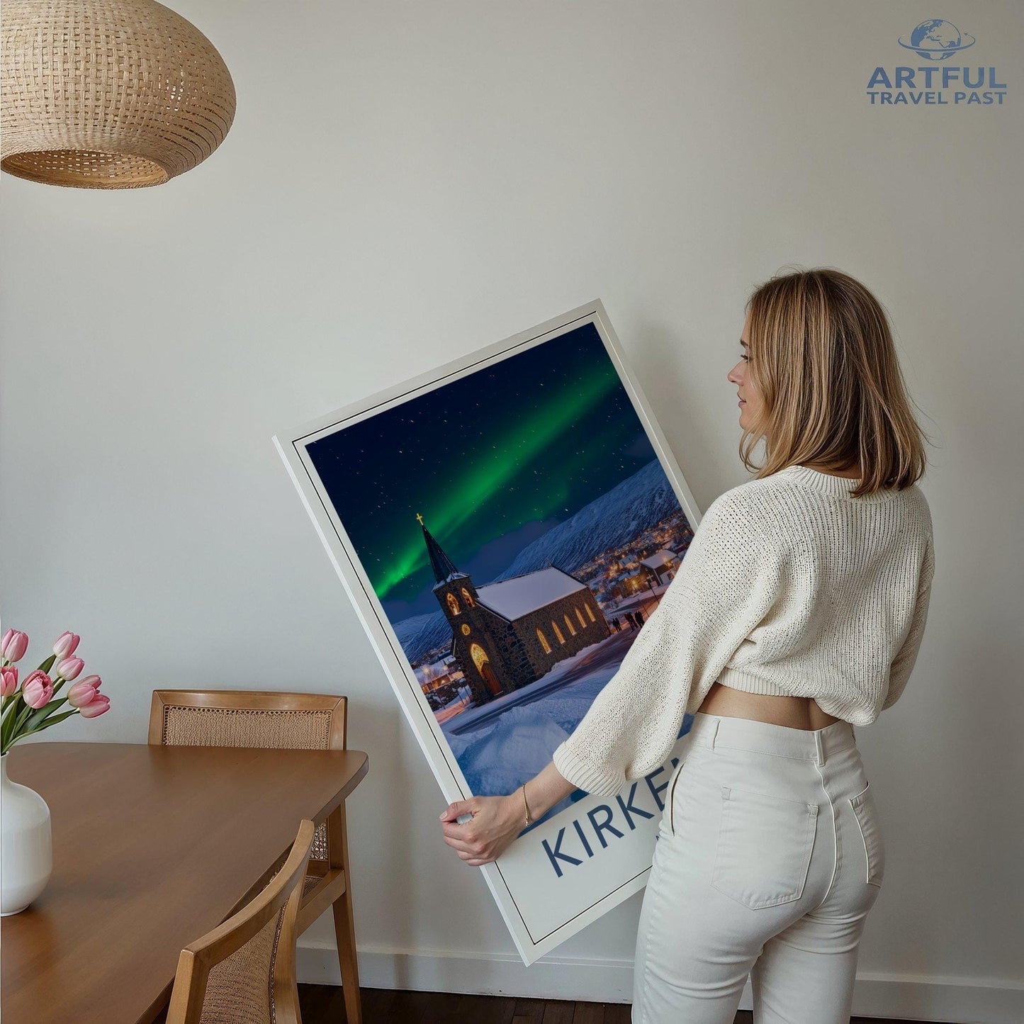 Kirkenes Poster | Northern Lights Wall Art | Scandinavia