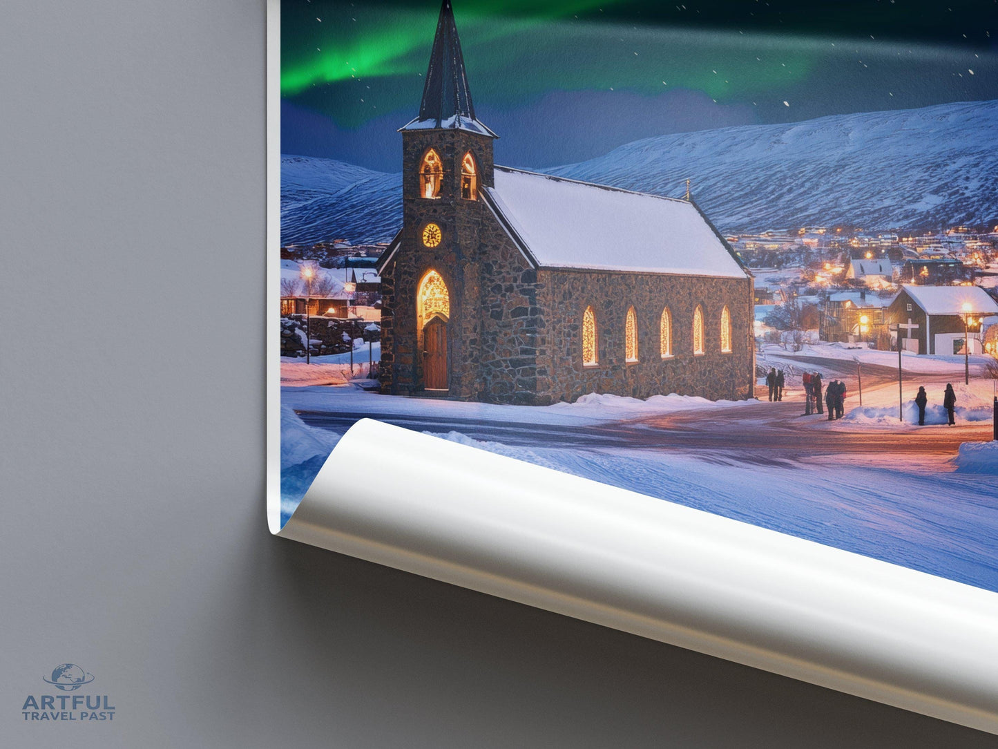 Kirkenes Poster | Northern Lights Wall Art | Scandinavia