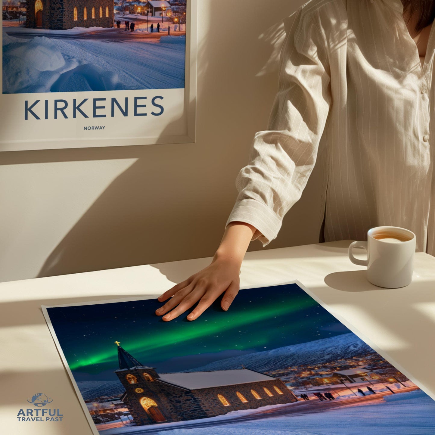 Kirkenes Poster | Northern Lights Wall Art | Scandinavia