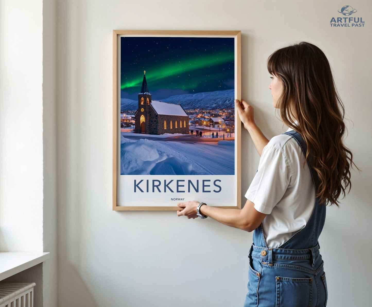 Kirkenes Poster | Northern Lights Wall Art | Scandinavia